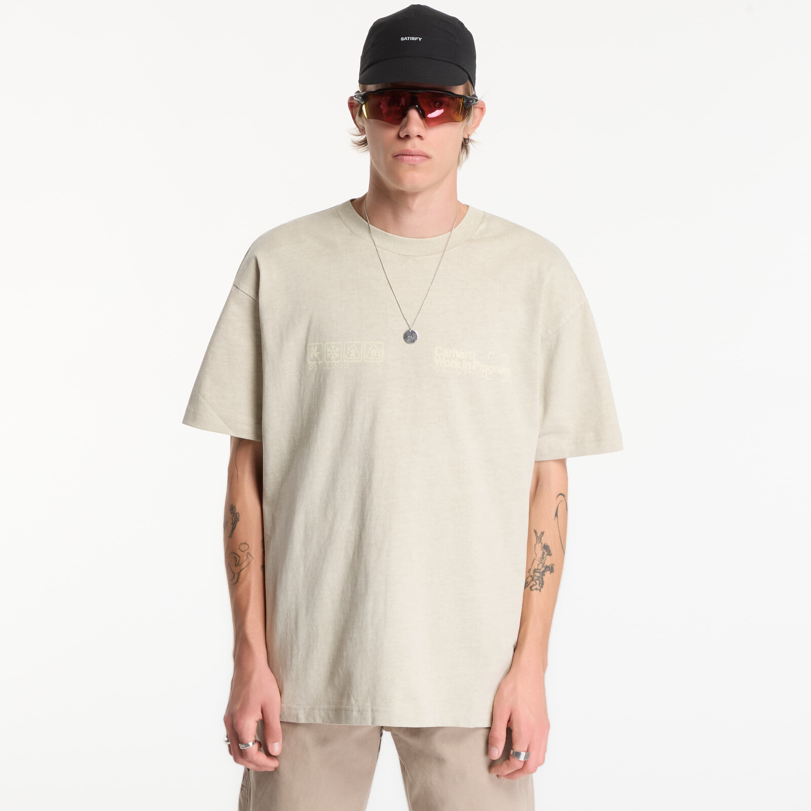 T-shirt Carhartt WIP S/S Boxed T-Shirt UNISEX Fleur De Sel Garment Dyed L