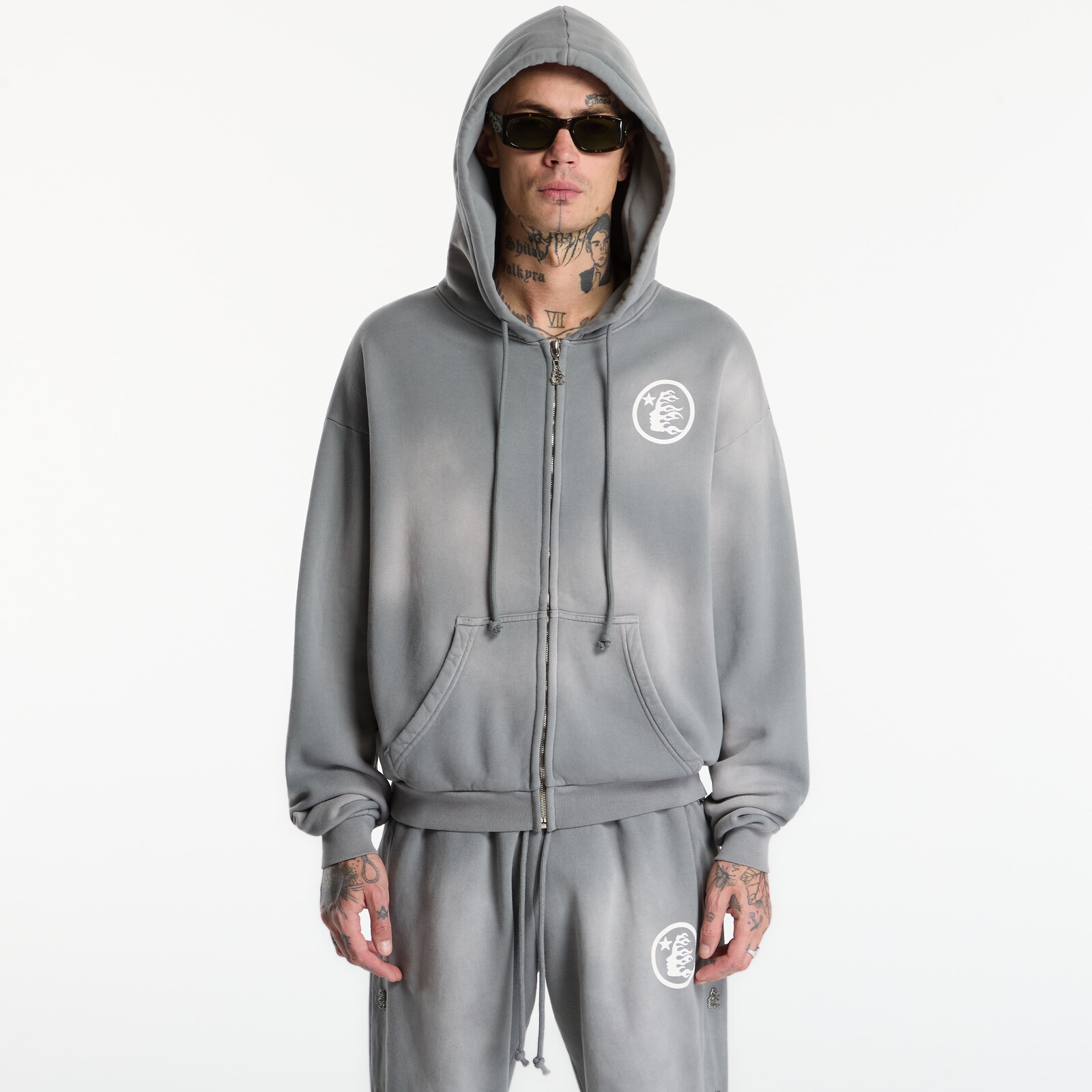 Sweatshirt Hellstar Logo Zip-Up UNISEX Grey XXXL