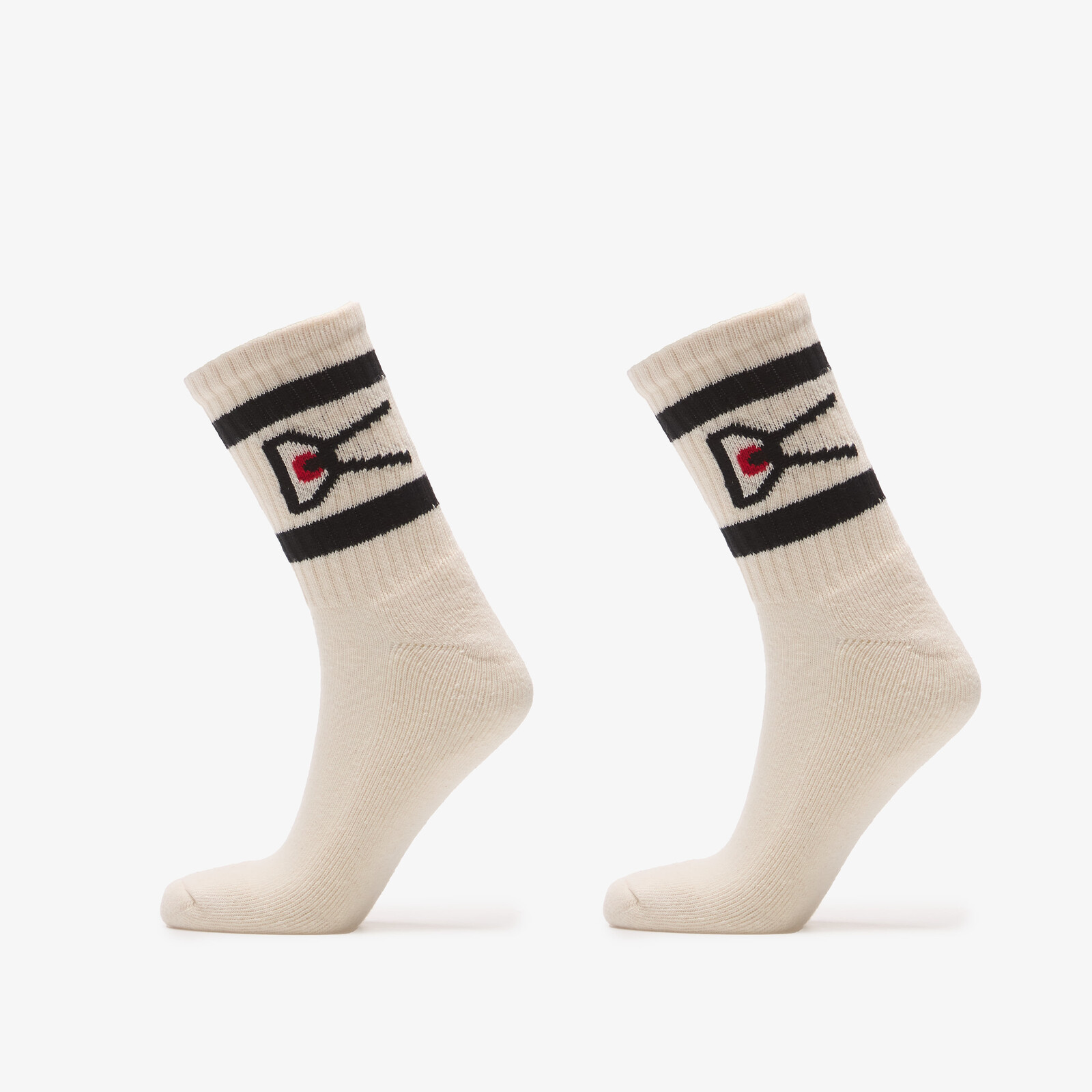 District Vision USA Cotton Socks (2 Pack) Cream/ Black Stripe Universal