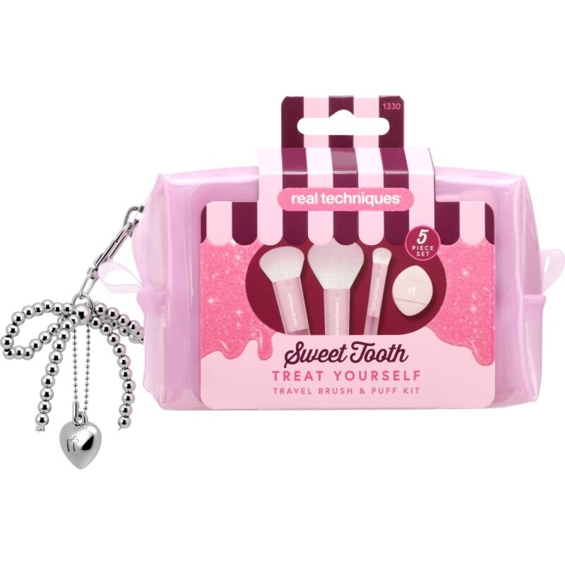 Real Techniques Sweet Tooth Treat Yourself travel brush set with bag