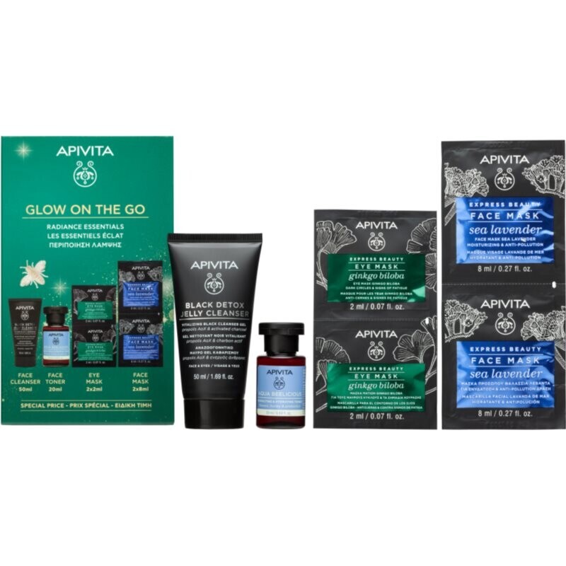 Apivita Glow on the Go Christmas gift set with a brightening effect
