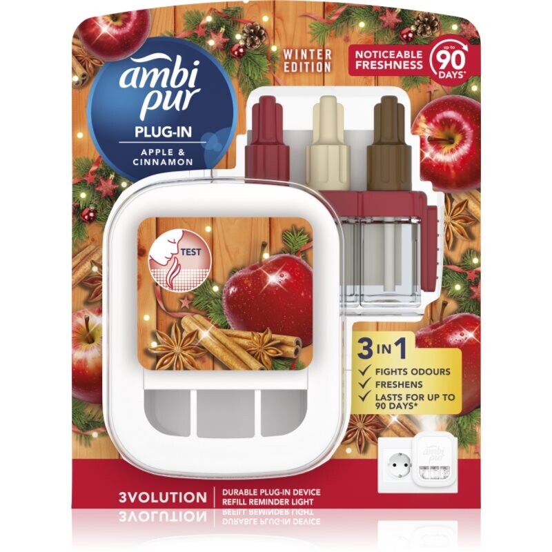 AmbiPur 3volution Apple & Cinnamon electric air freshener with refill 20 ml