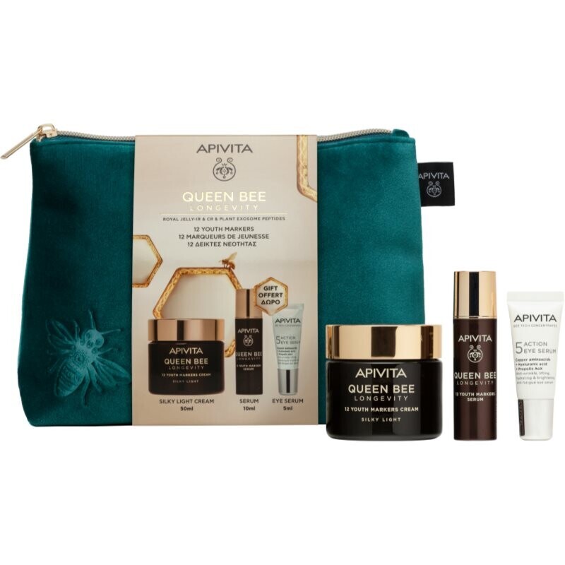 Apivita Queen Bee Longevity Christmas gift set for comprehensive anti-wrinkle protection
