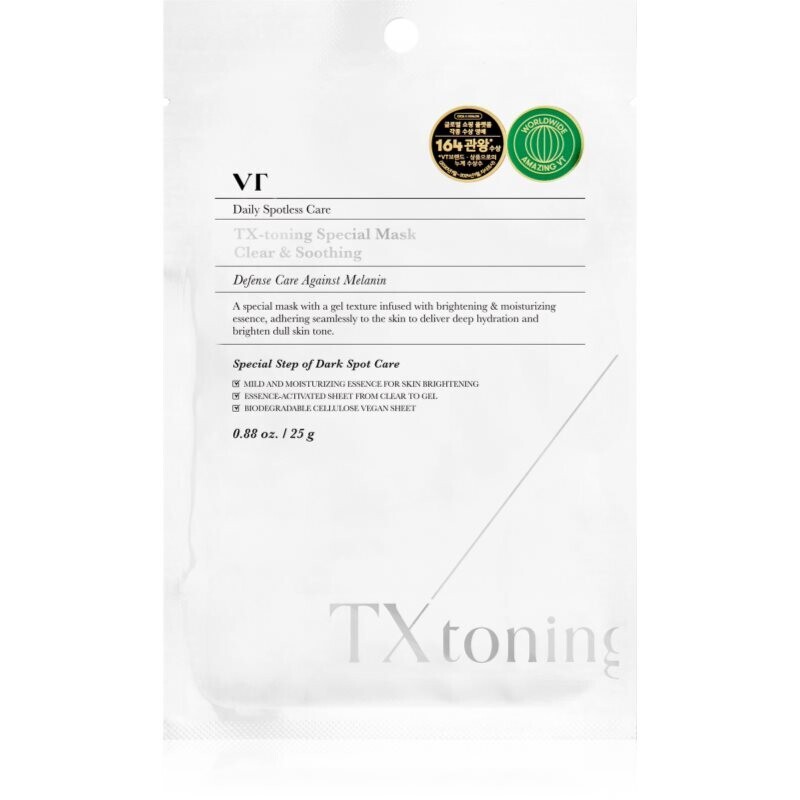 VT Cosmetics TX-Toning Special Mask moisturising face sheet mask for skin with hyperpigmentation 25 g