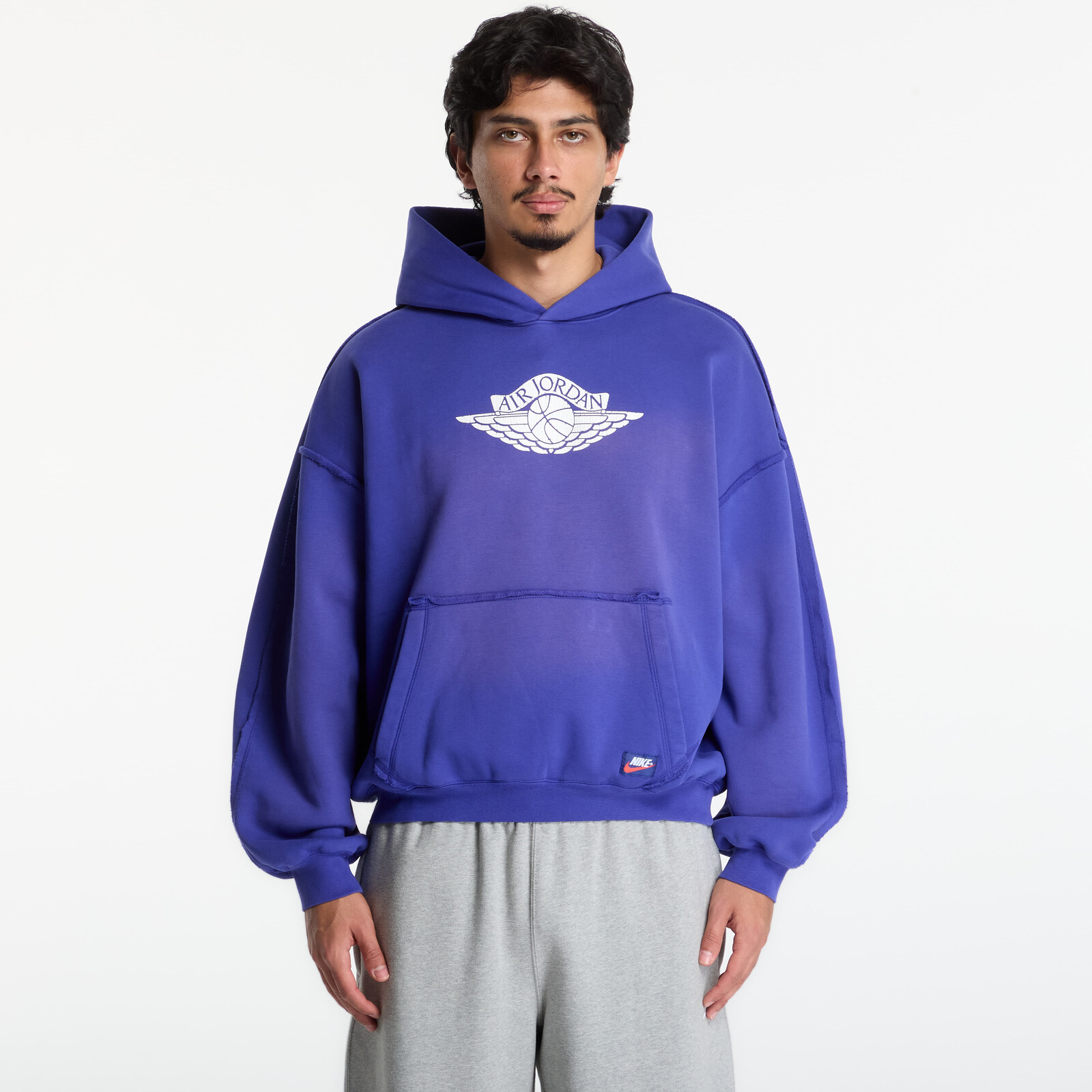 Sweatshirt Jordan Flight Wings Fleece Pullover Hoodie Light Concord/ Sail L