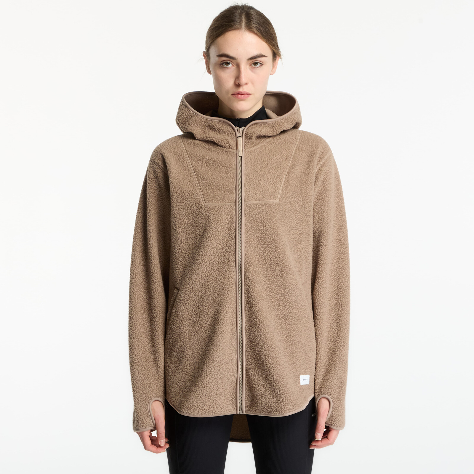 Sweatshirt Craft Join Pile Fleece FZ Hood Brown S