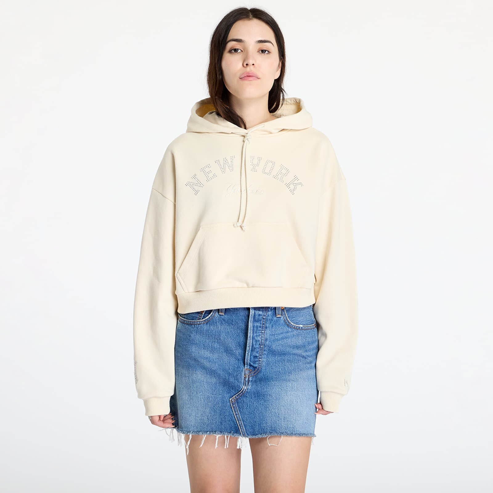 Sweatshirt New Era MLB Diamante Hoodie New York Yankees Light Cream XL