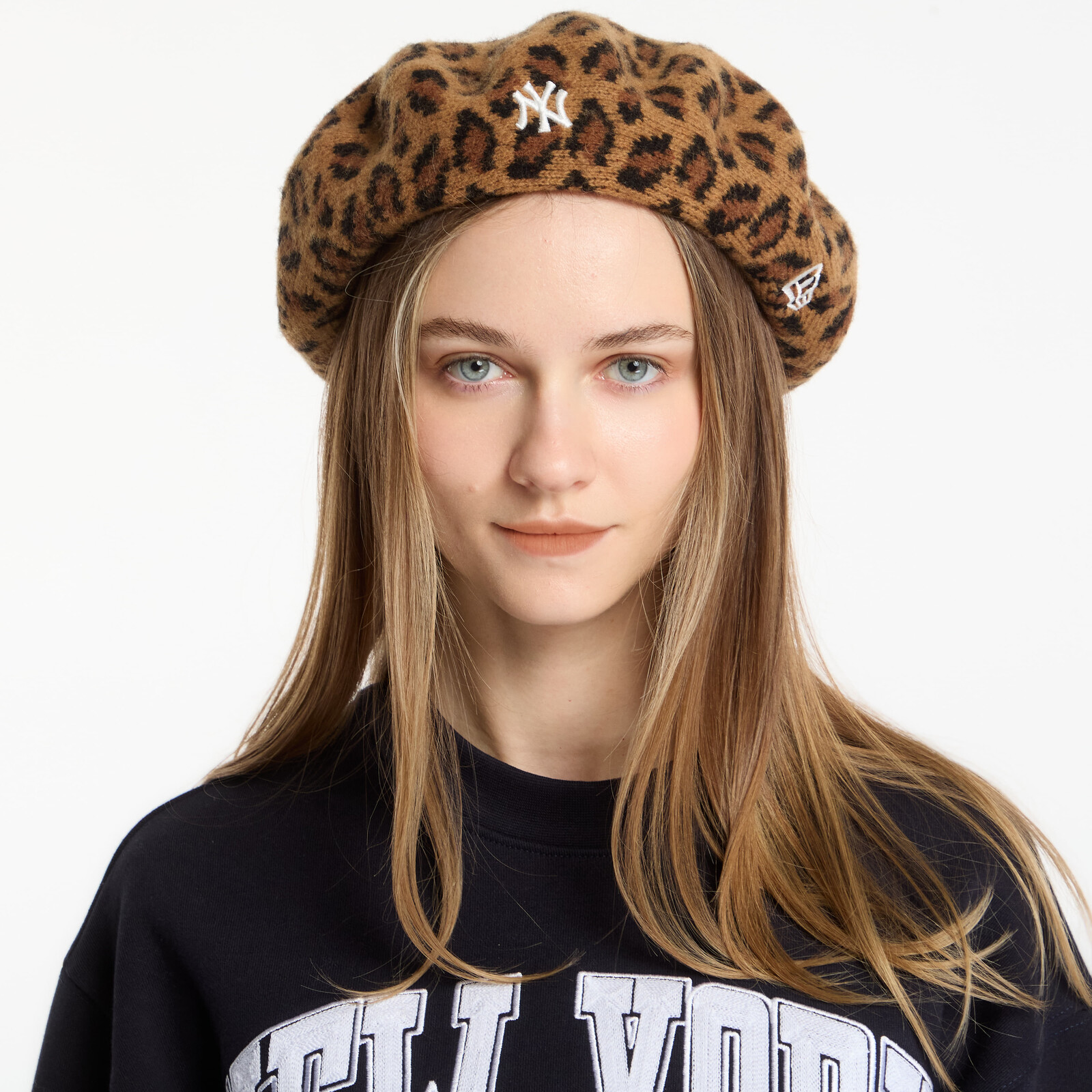 New Era Beret MLB Leopard New York Yankees Stone/ Black Universal