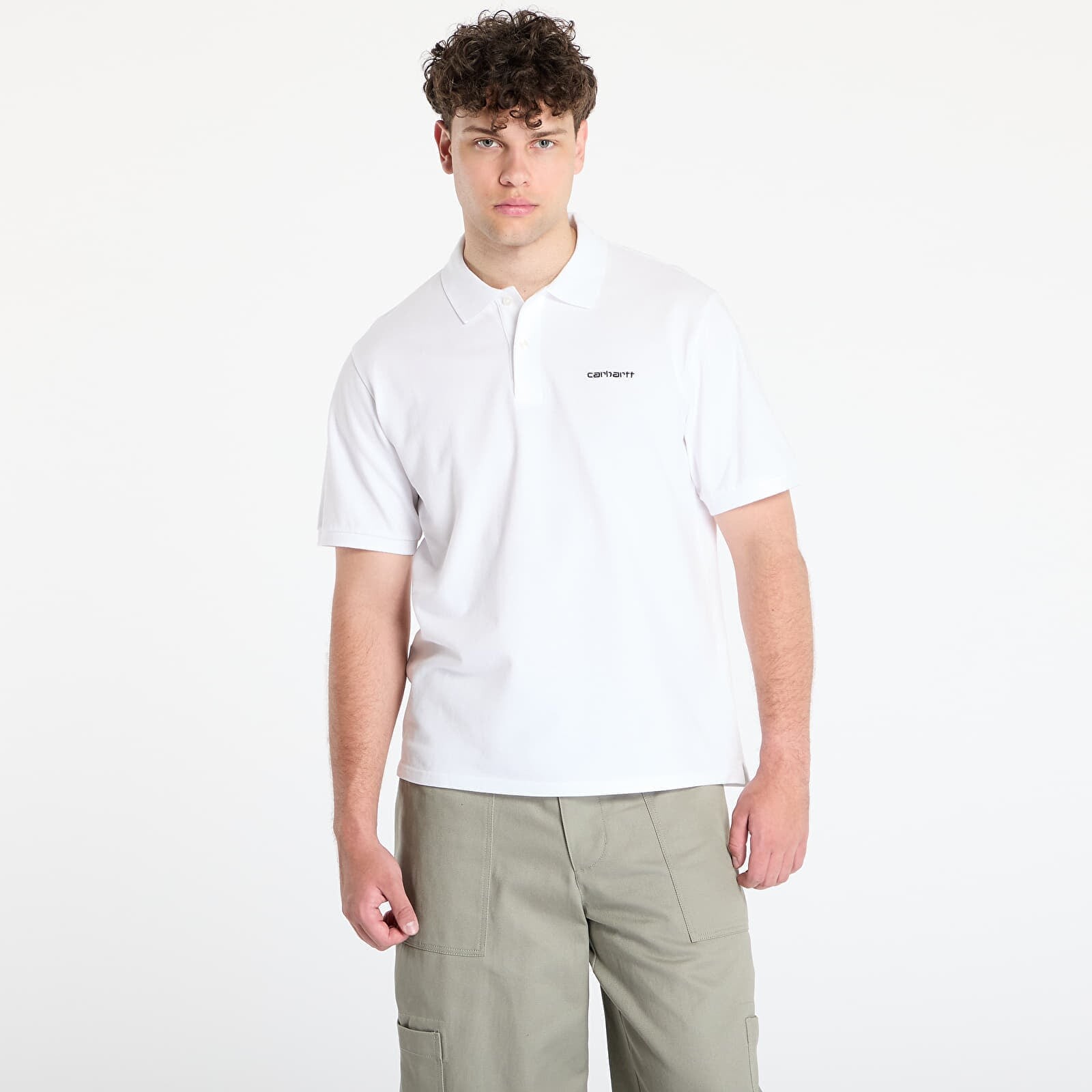 T-shirt Carhartt WIP S/S Carhartt Script Polo UNISEX White/ Black S