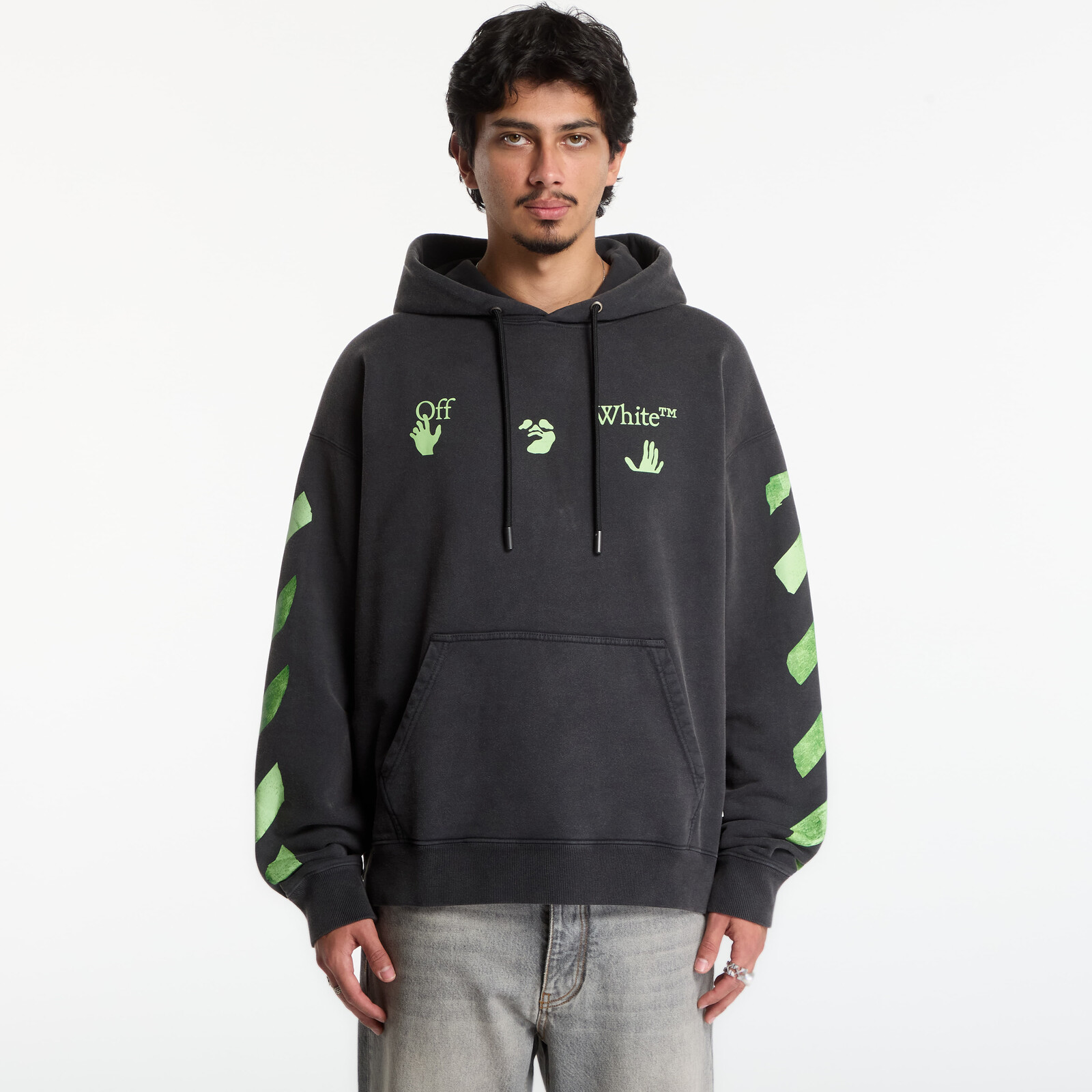 Sweatshirt Off-White Bacco Arrow Skate Hoodie UNISEX Garment Dyed + Fad M