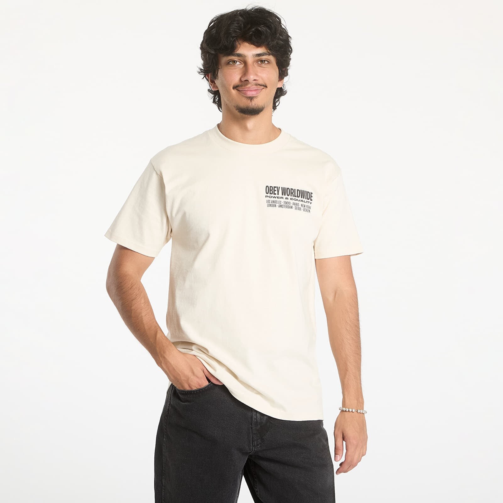 T-shirt OBEY Worldwide Power & Equalit Cream S