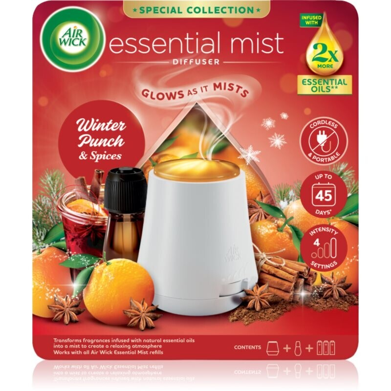 Air Wick Essential Mist Winter Punch & Spices aroma diffuser with filling + battery 20 ml