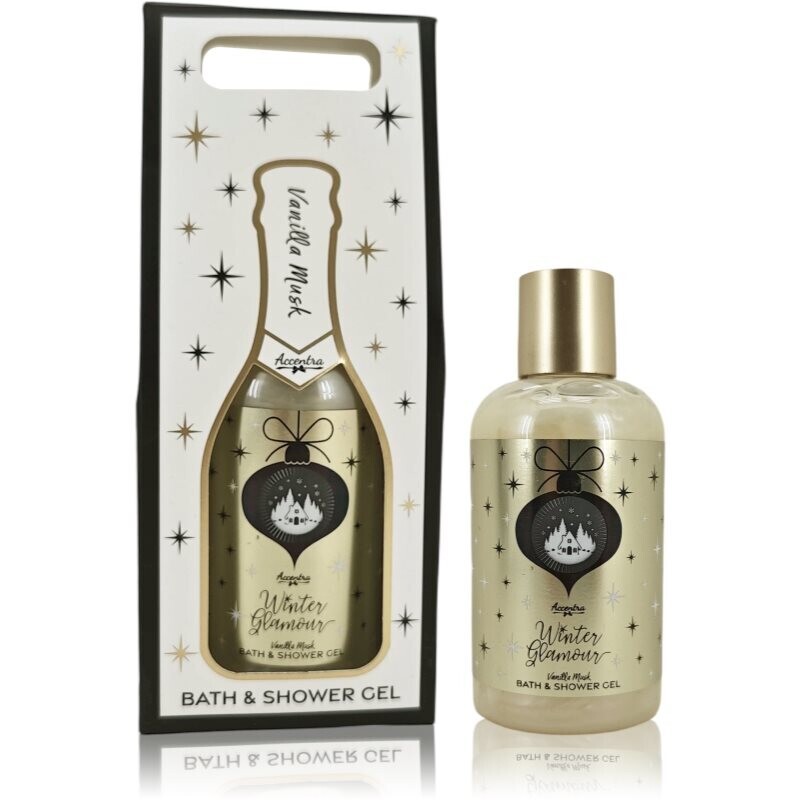 Accentra Winter Glamour Bath & Shower Gel shower gel in gift packaging with aroma Vanilla & Musk 180 ml