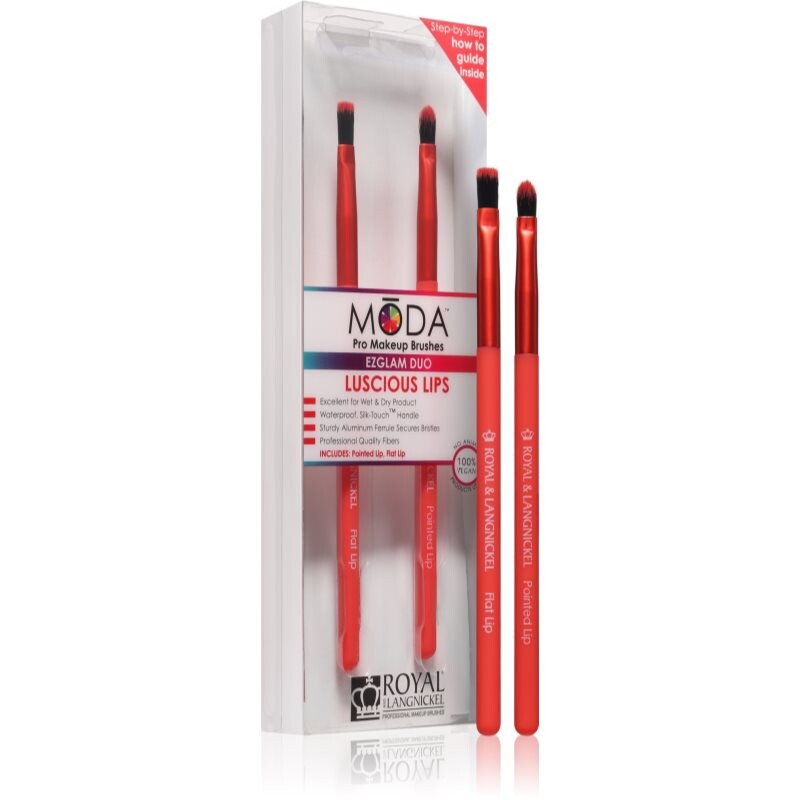 Royal and Langnickel MŌDA EZGLAM DUO Luscious Lips brush set for lips