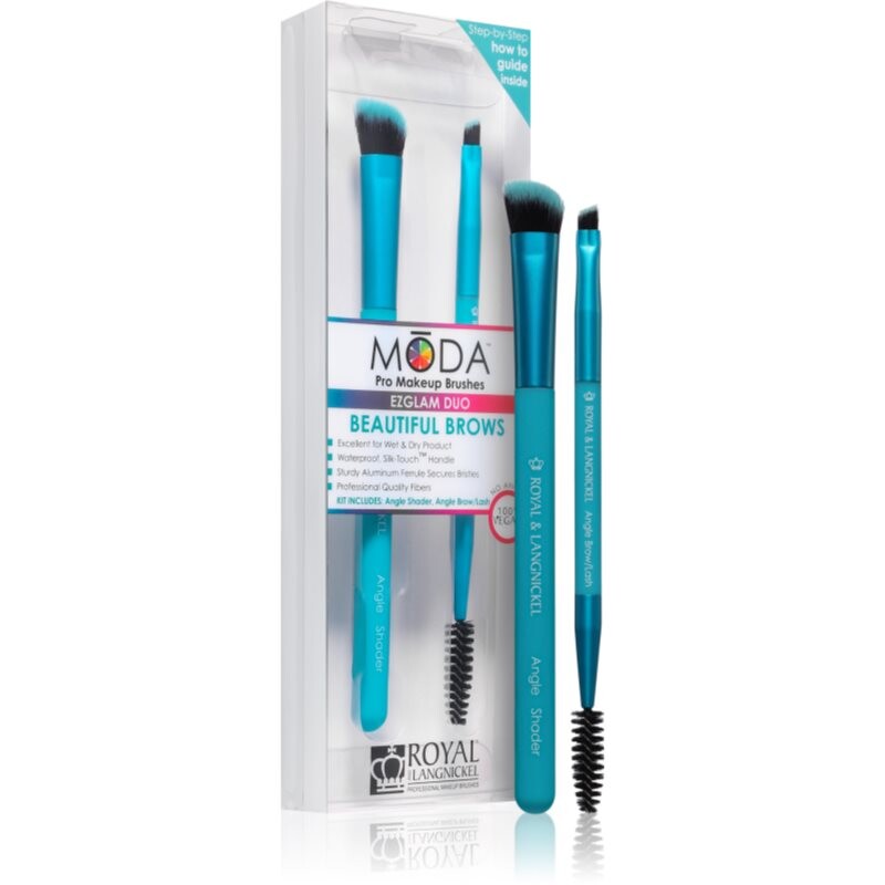 Royal and Langnickel MŌDA EZGLAM DUO Beautiful Brows brush set for eyebrows