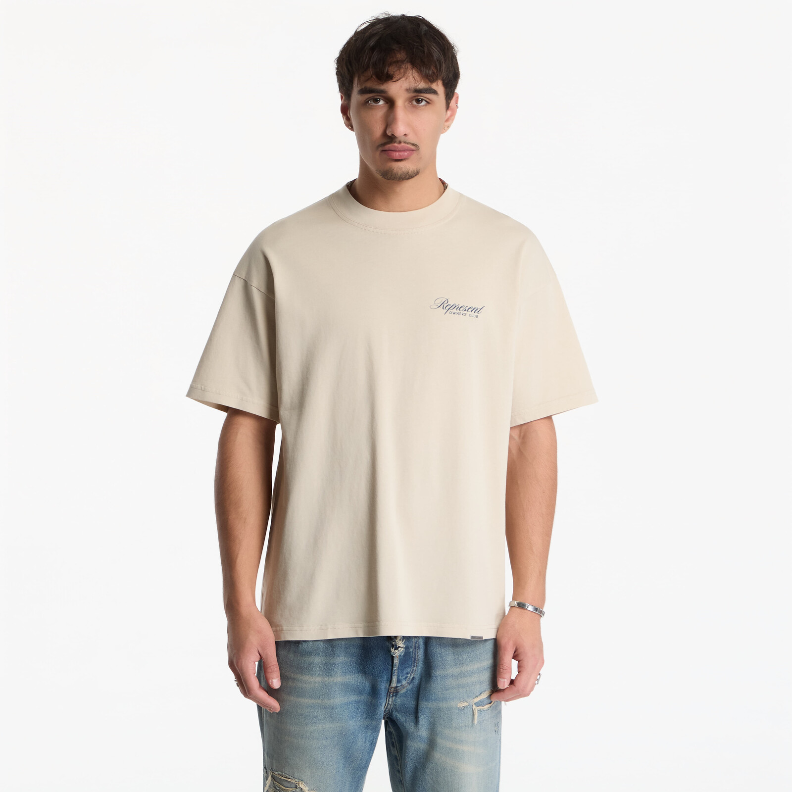T-shirt Represent Owners Club Script T-Shirt UNISEX Vintage White M