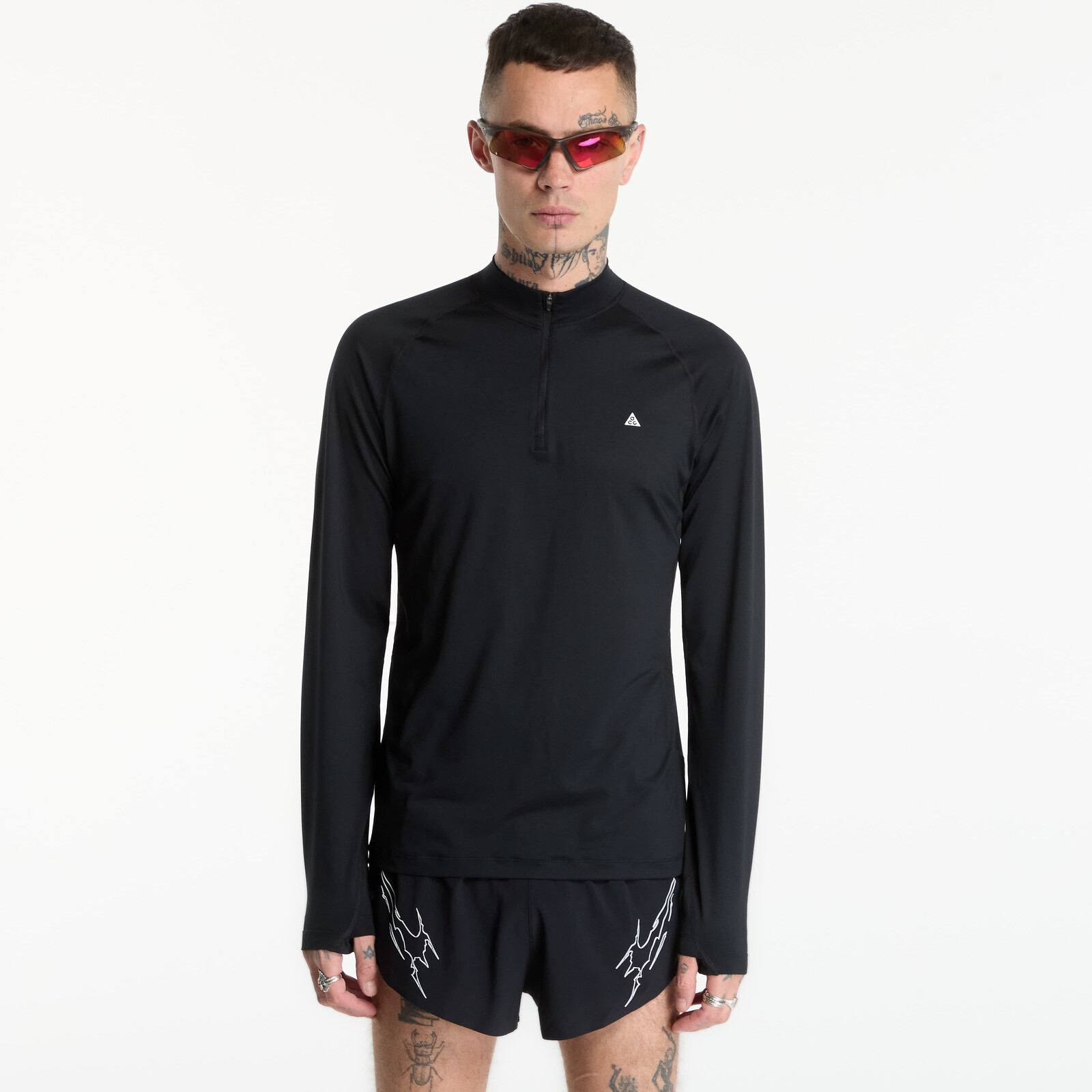 T-shirt Nike ACG Wildsee Dri-FIT 1/4-Zip Long-Sleeve Hiking Top Black/ Summit White L