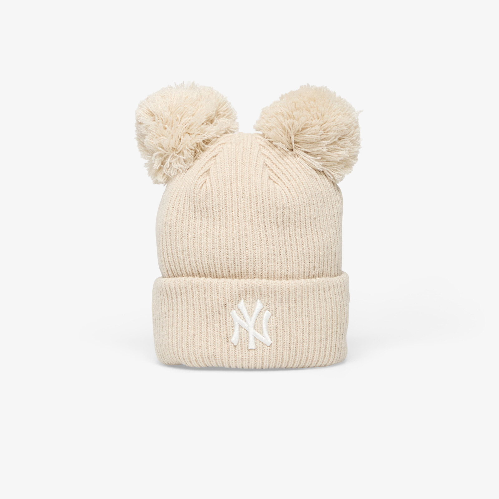 New Era Knit Medium MLB Double Pom Beanie New York Yankees Stone Universal