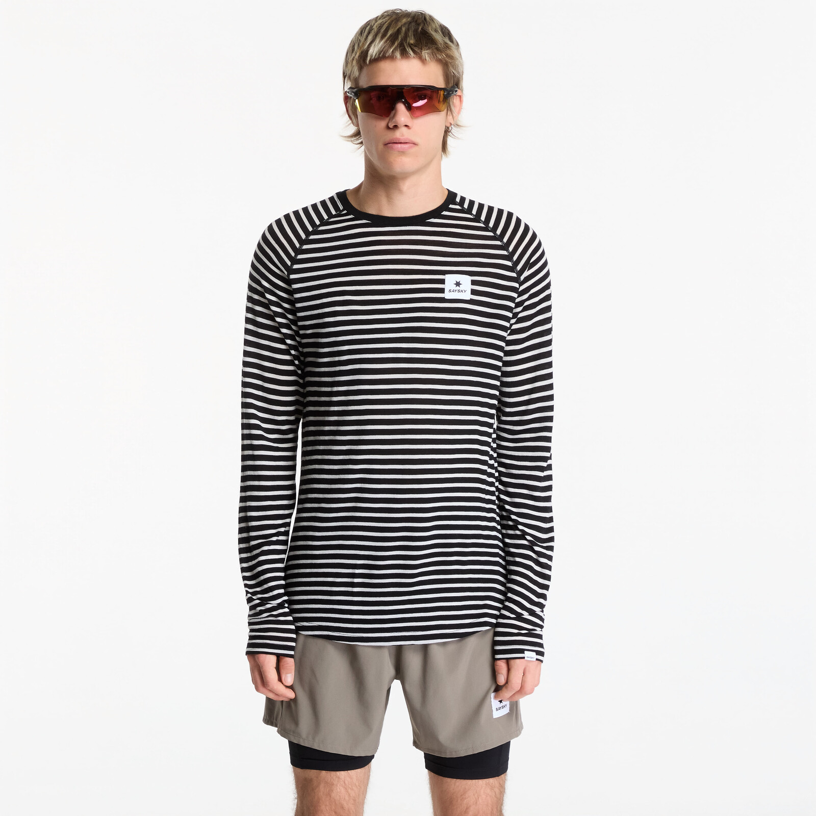 T-shirt SAYSKY Merino 165 Base Layer Long Sleeve Stripes XL