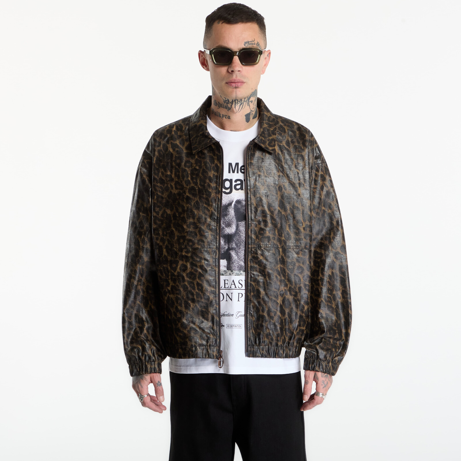 Jacket PLEASURES Leopard Waxed Jacket Leopard M