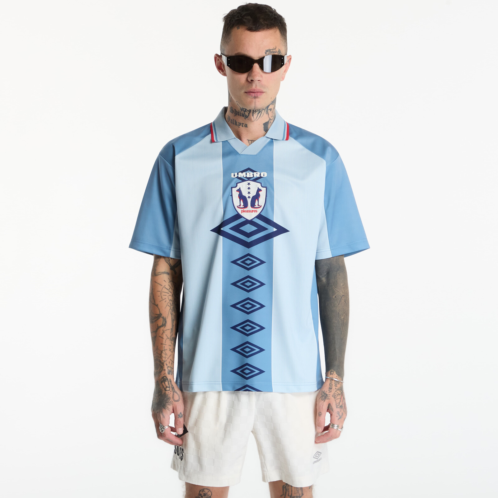 PLEASURES x Umbro Two Cats Jersey Blue XL