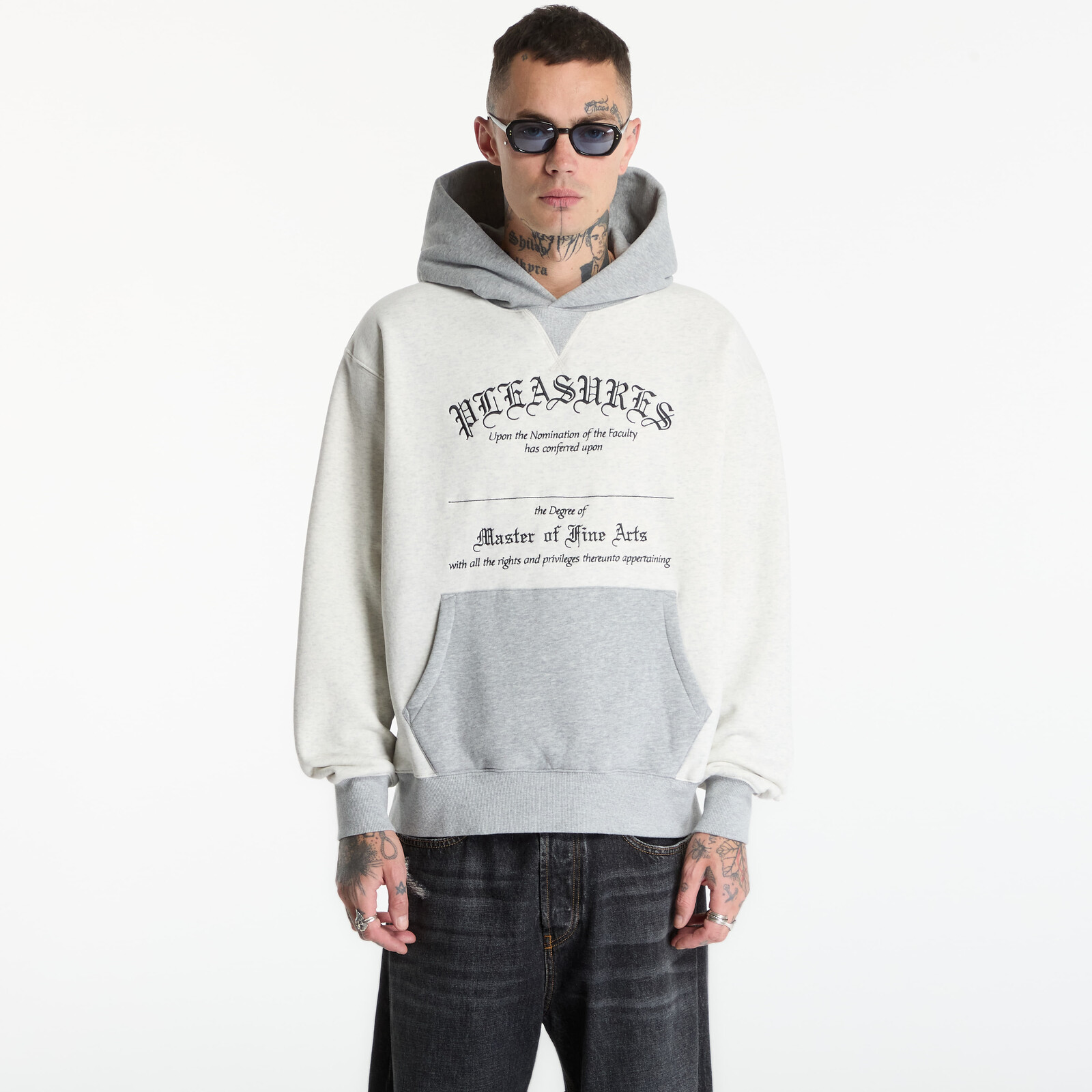 Sweatshirt PLEASURES Degree Hoodie Ash Grey XL