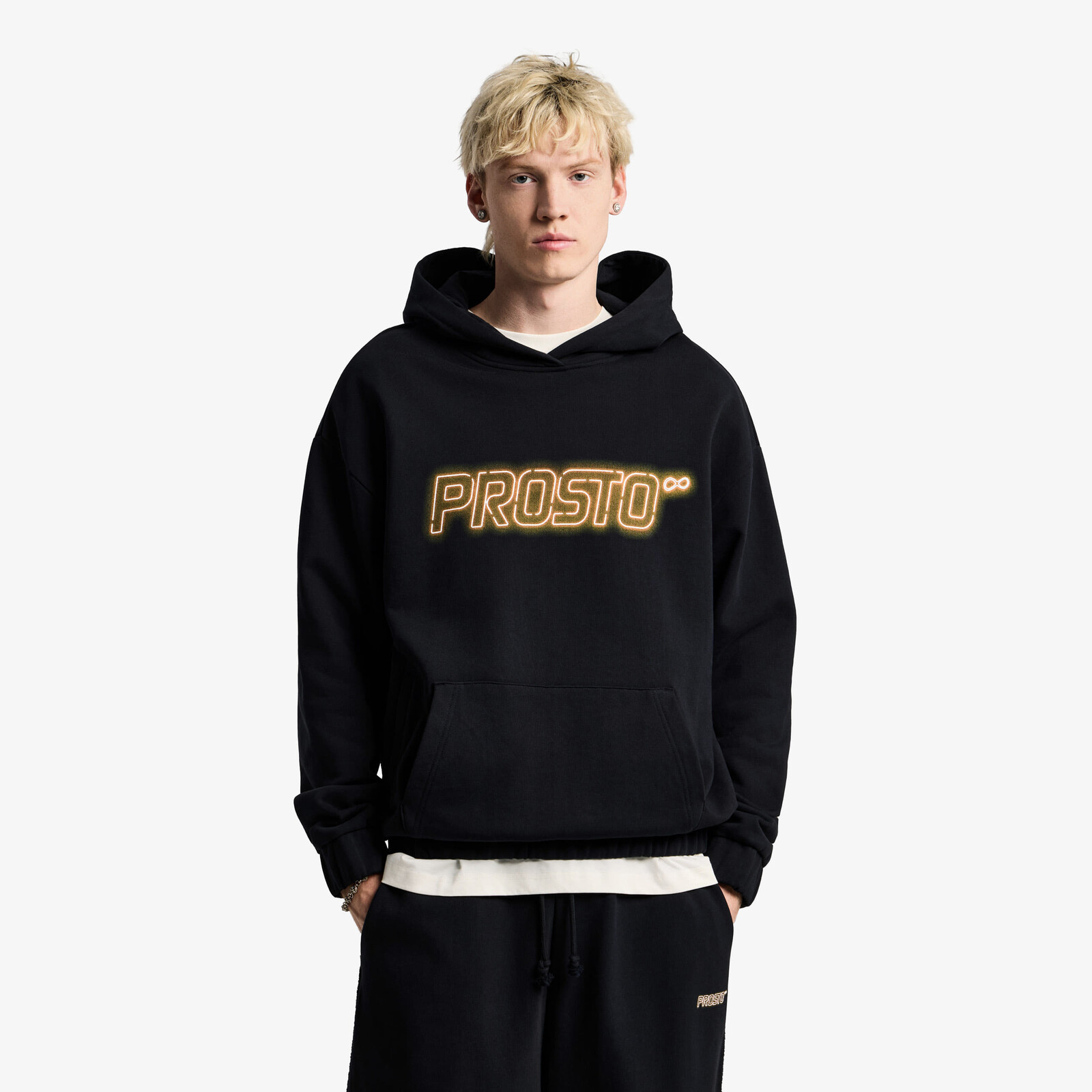 Sweatshirt Prosto Hoodie Neon Black XL