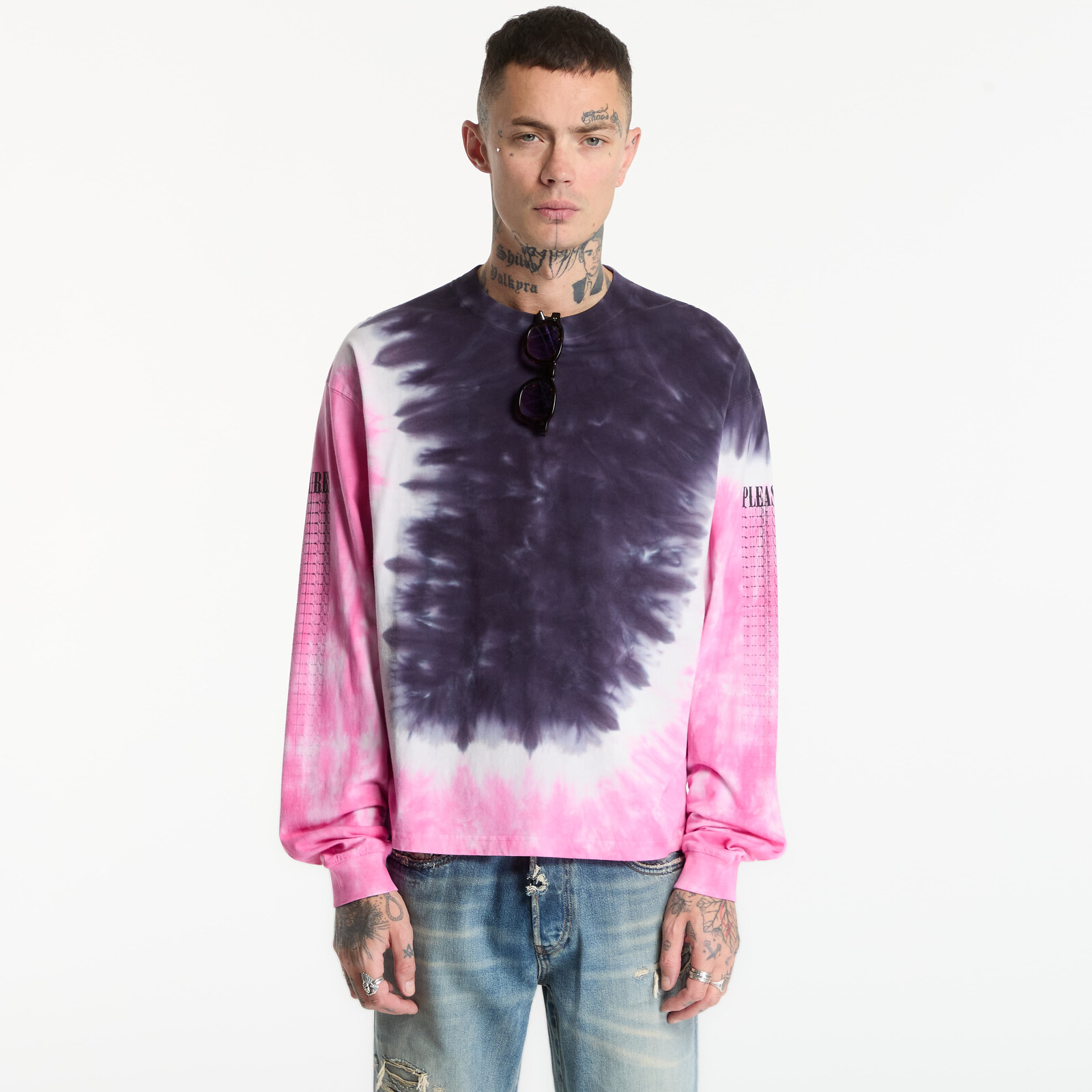 T-shirt PLEASURES Blurred Longsleeve Tiedye L
