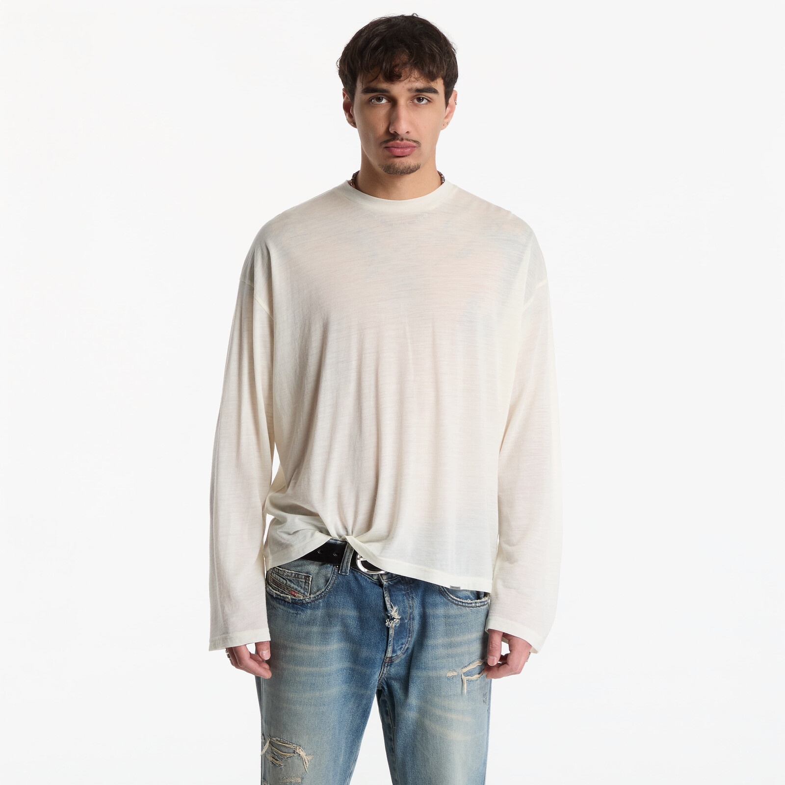 T-shirt Represent Thermal Long Sleeve T-Shirt UNISEX Flat White M