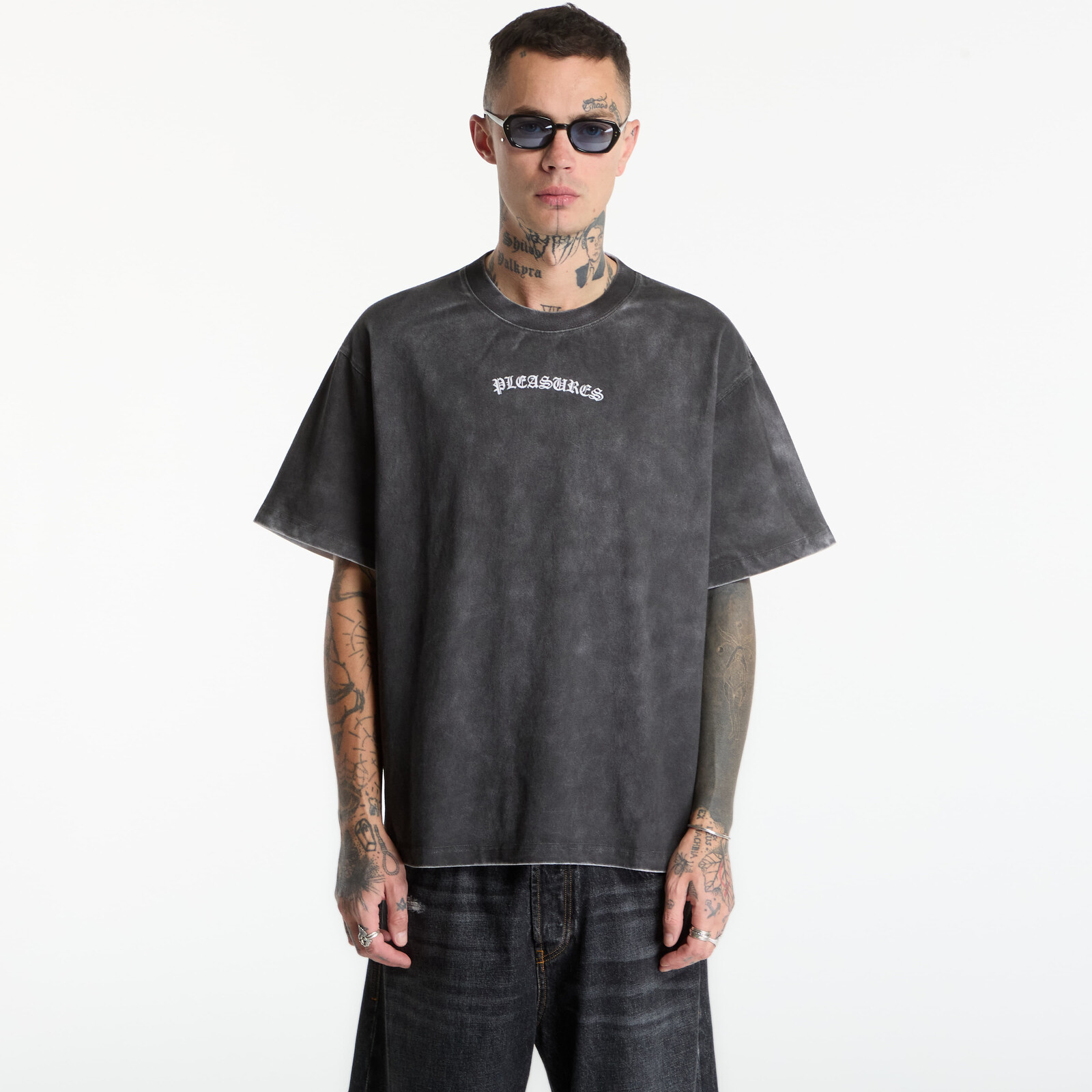 T-shirt PLEASURES Spray OE Heavyweight Shirt Black M
