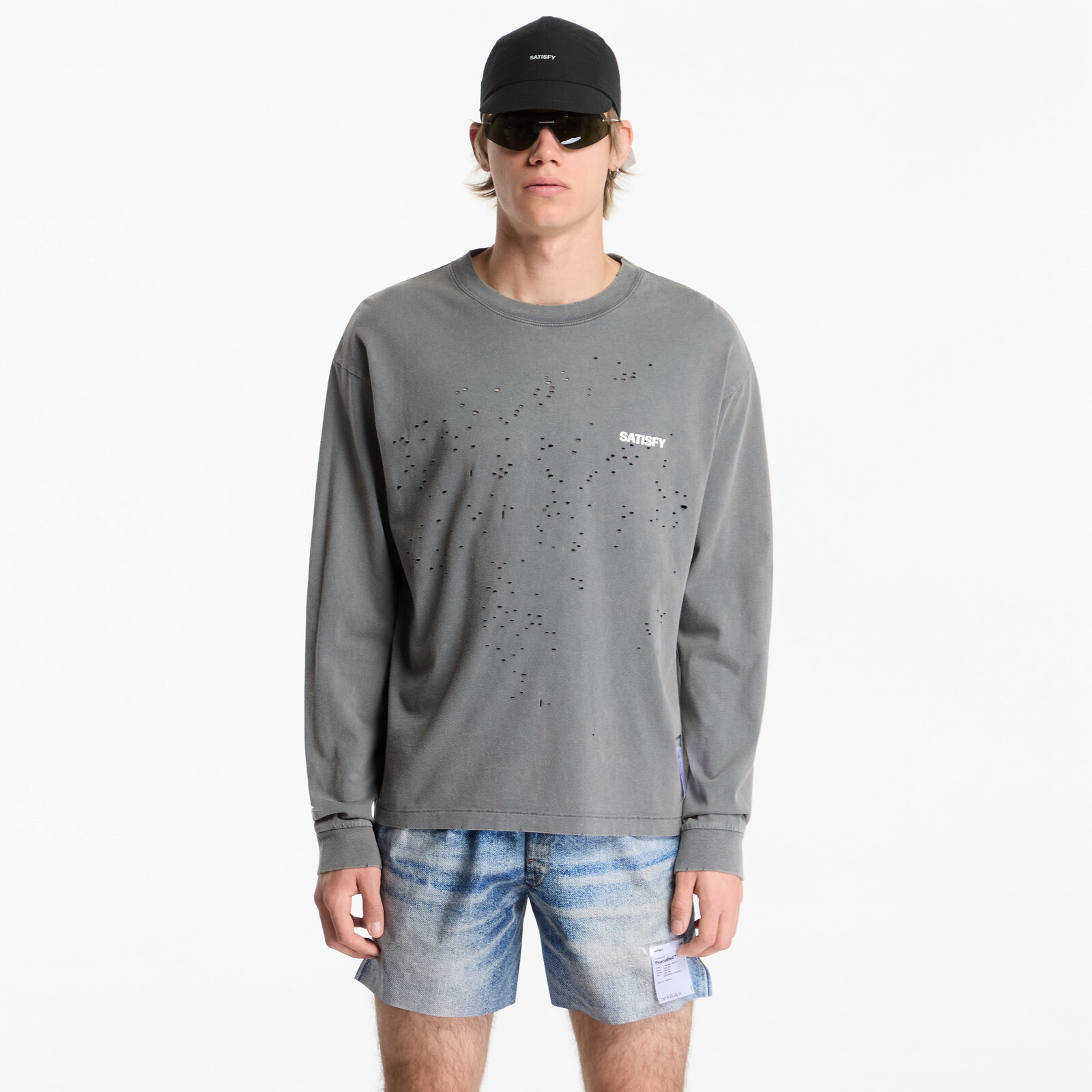 T-shirt Satisfy MothTech Long Tee Faded Black S