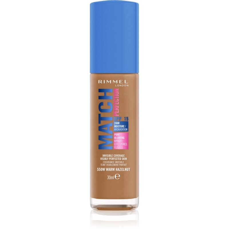 Rimmel Match Perfection liquid foundation SPF 15 shade 550W Warm Hazelnut 30 ml