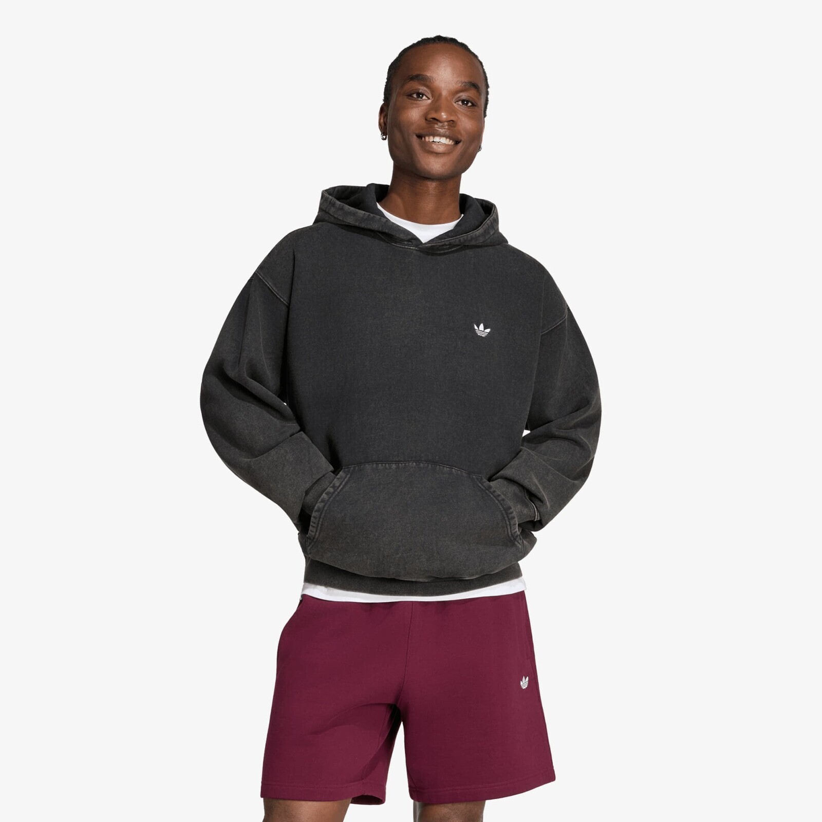 Sweatshirt adidas Trefoil Essentials Washed Loose Hoodie Black L