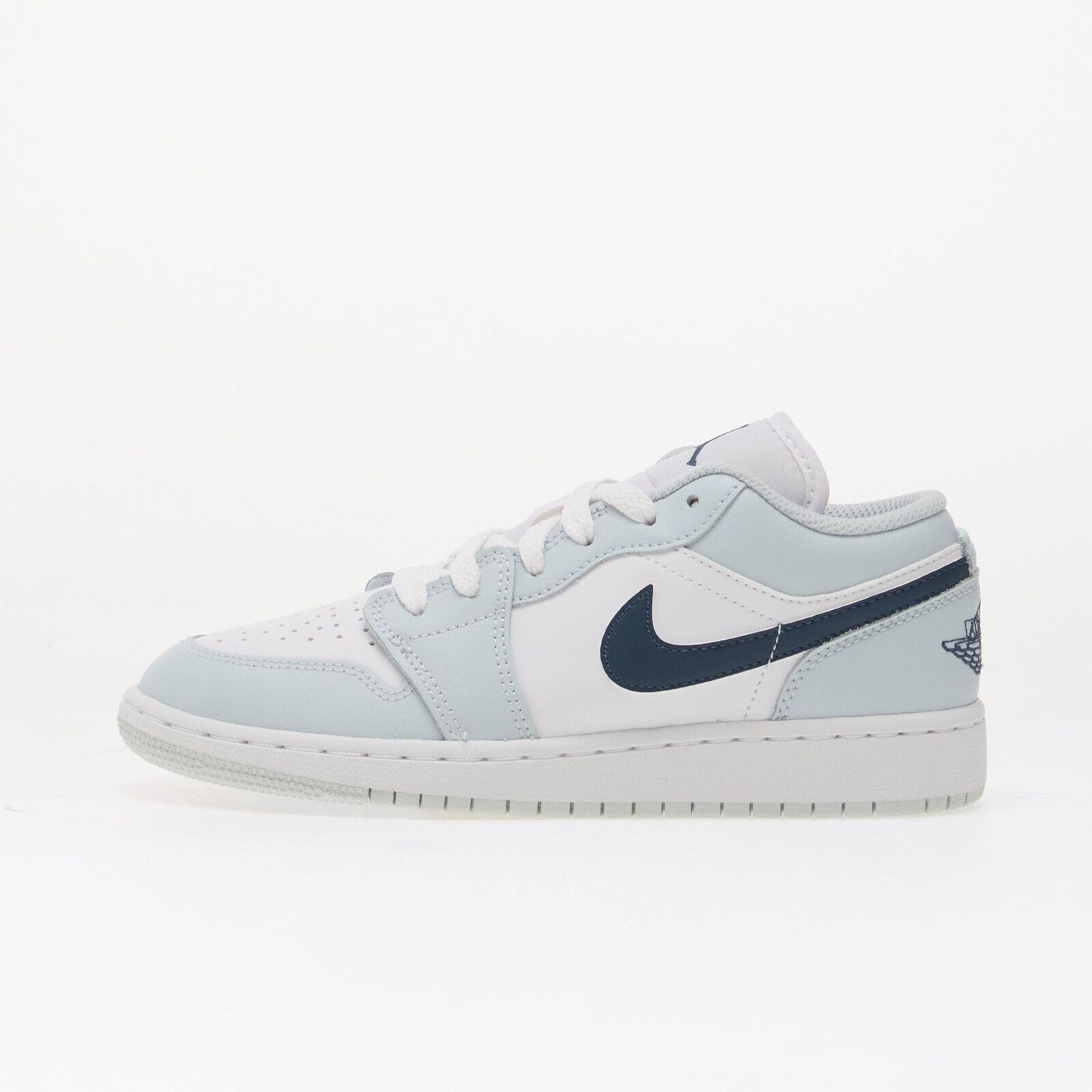 Air Jordan 1 Low Kids White/ Squadron Blue-Aura 5.5Y