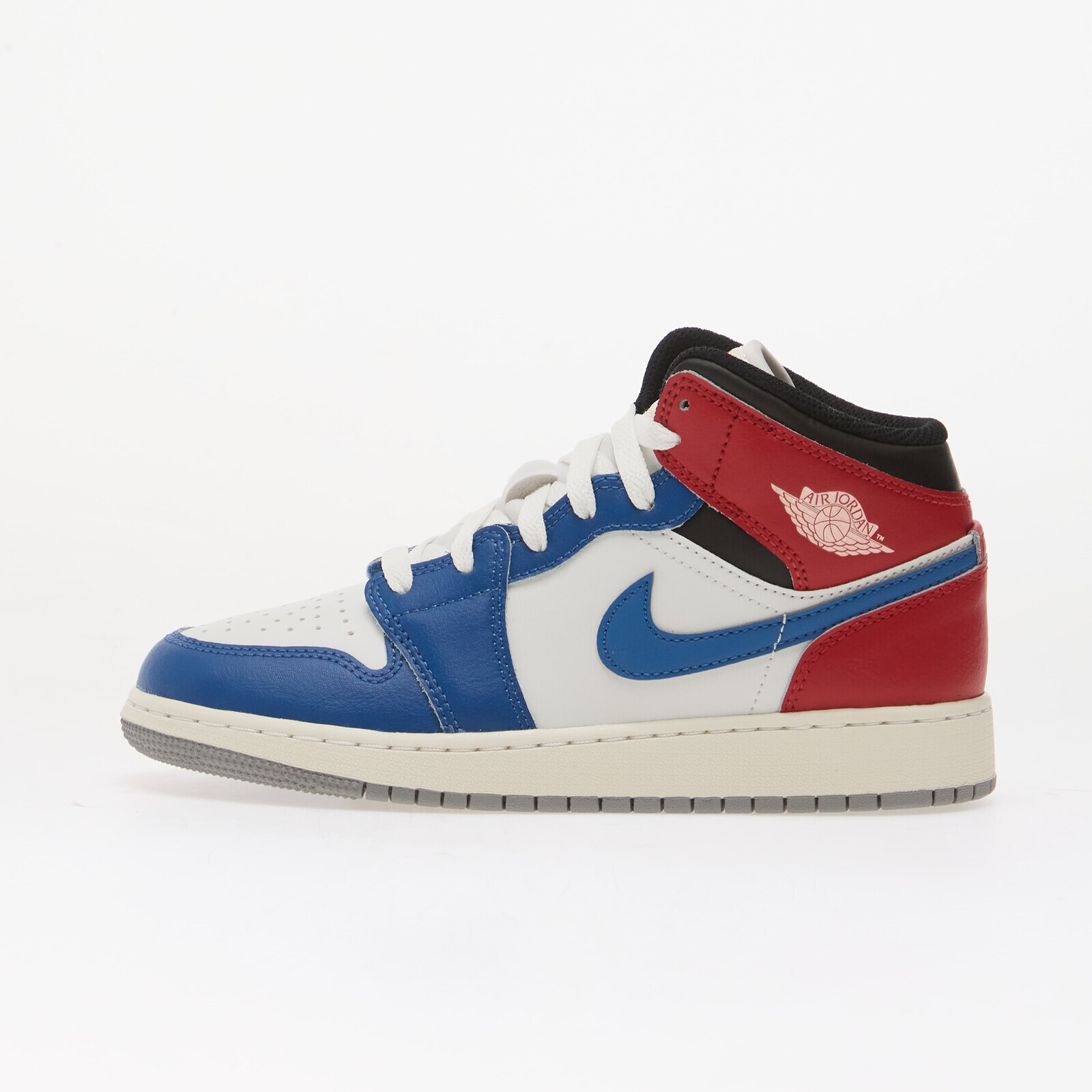 Air Jordan 1 Mid Kids True Blue/ Summit White-Varsity Red-Black 5Y