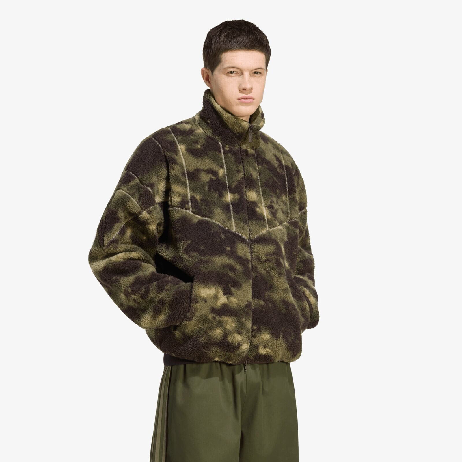 Sweatshirt adidas Camo Polarfleece TT Olive Strata S