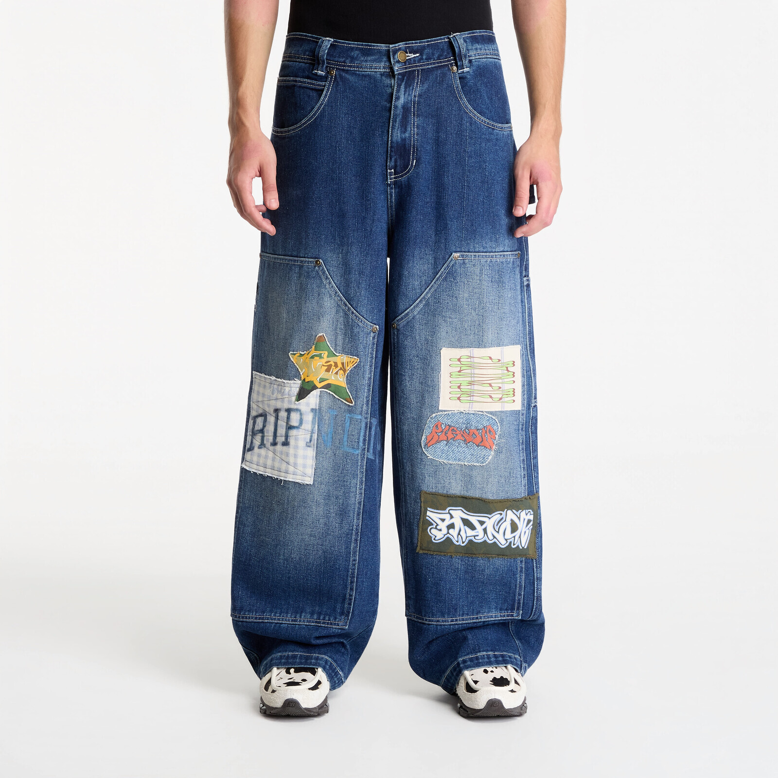 Pants RIPNDIP Skyline Wide Fit Carpenter Pant Light Wash Denim L