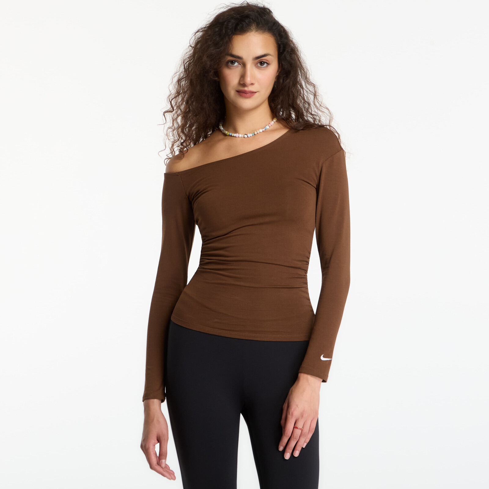 T-shirt Nike Sportswear Tight Off-Shoulder Long-Sleeve Top Cacao Wow/ Sail S
