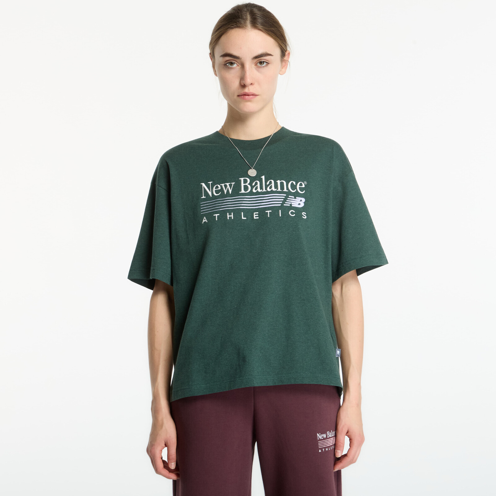 T-shirt New Balance Trackside Oversized T-Shirt Nordic Green Heather M