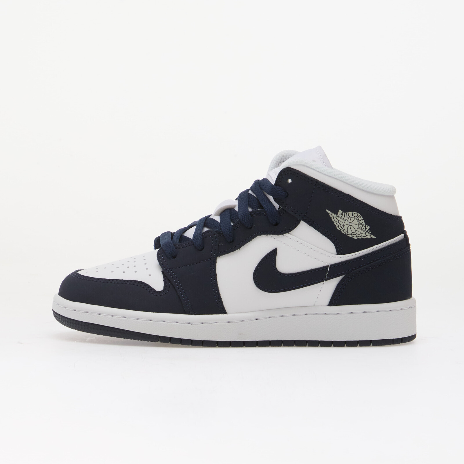Air Jordan 1 Mid Kids Obsidian/ Obsidian-White-Grey Fog 4.5Y