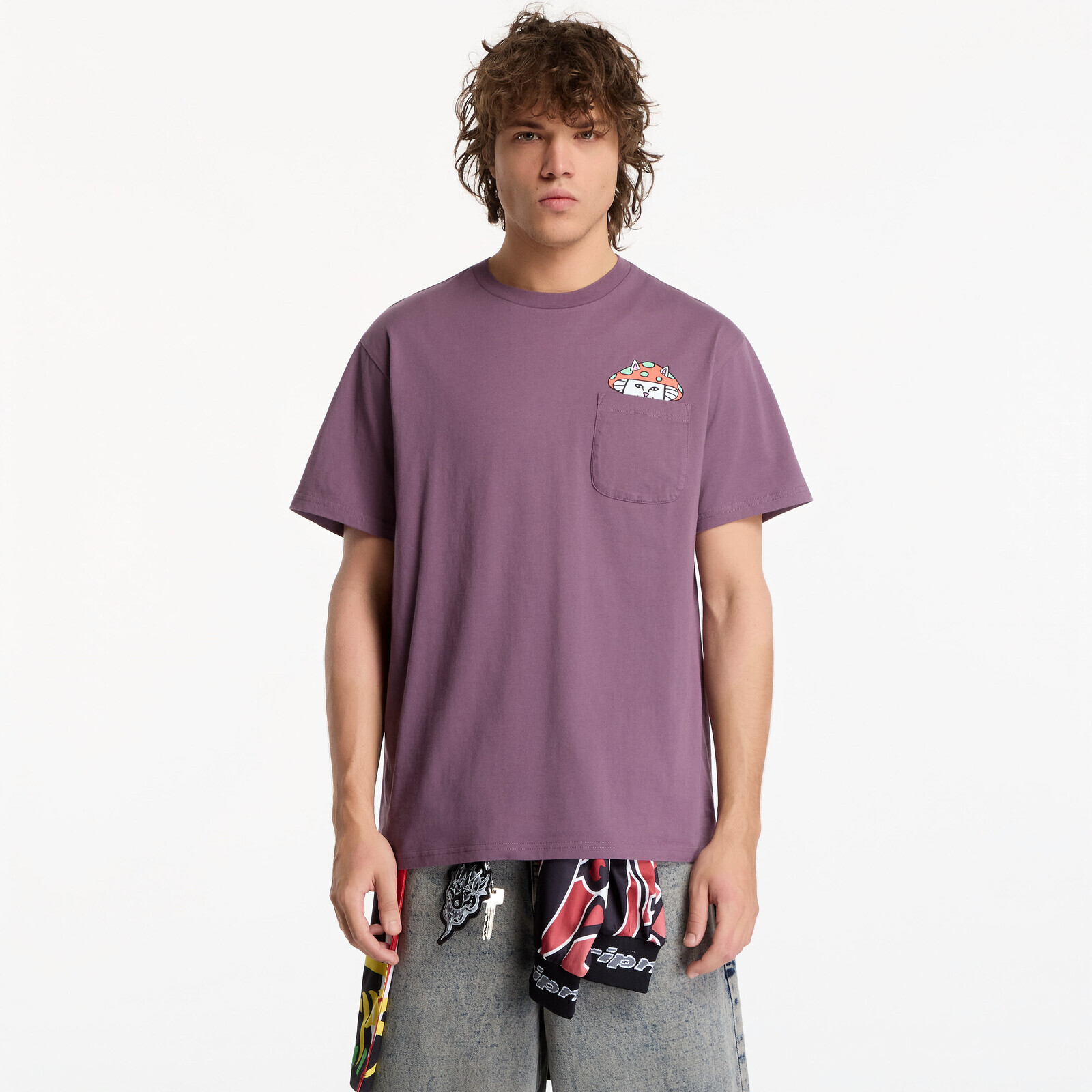 T-shirt RIPNDIP Lord Shroomy Pocket Tee Dusty Plum S