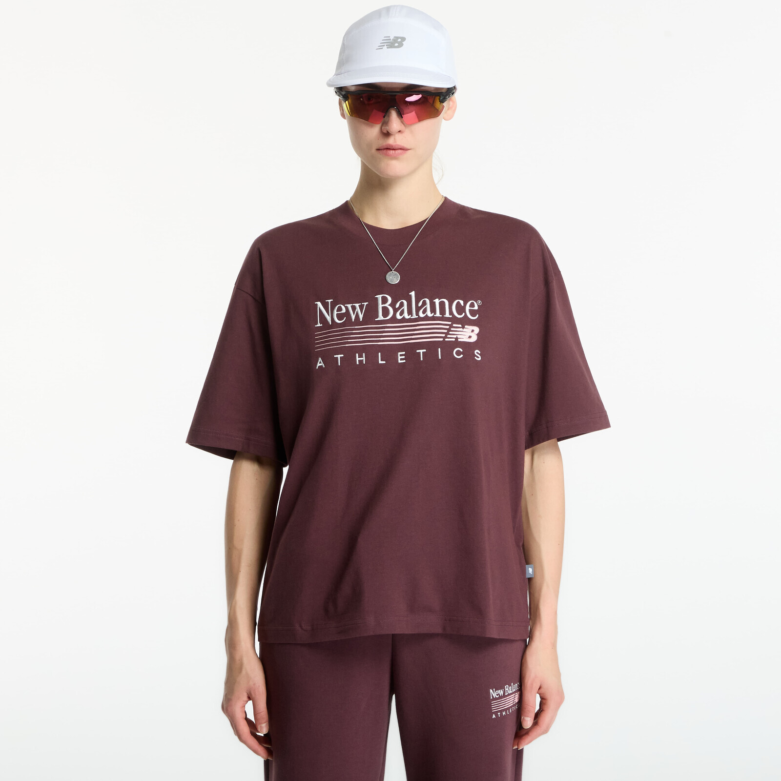 T-shirt New Balance Trackside Oversized T-Shirt Cherry Leather S