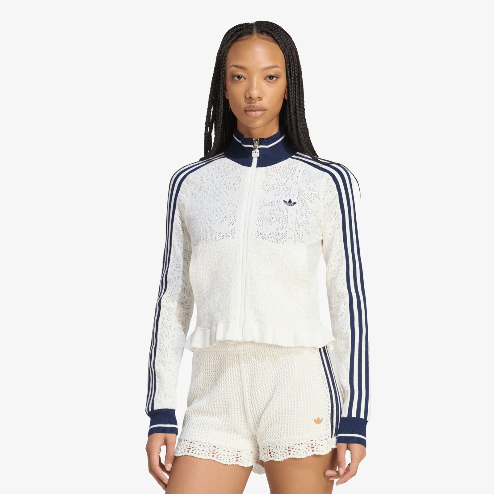 Sweatshirt adidas Sports Track Top Off White/ Night Indigo M