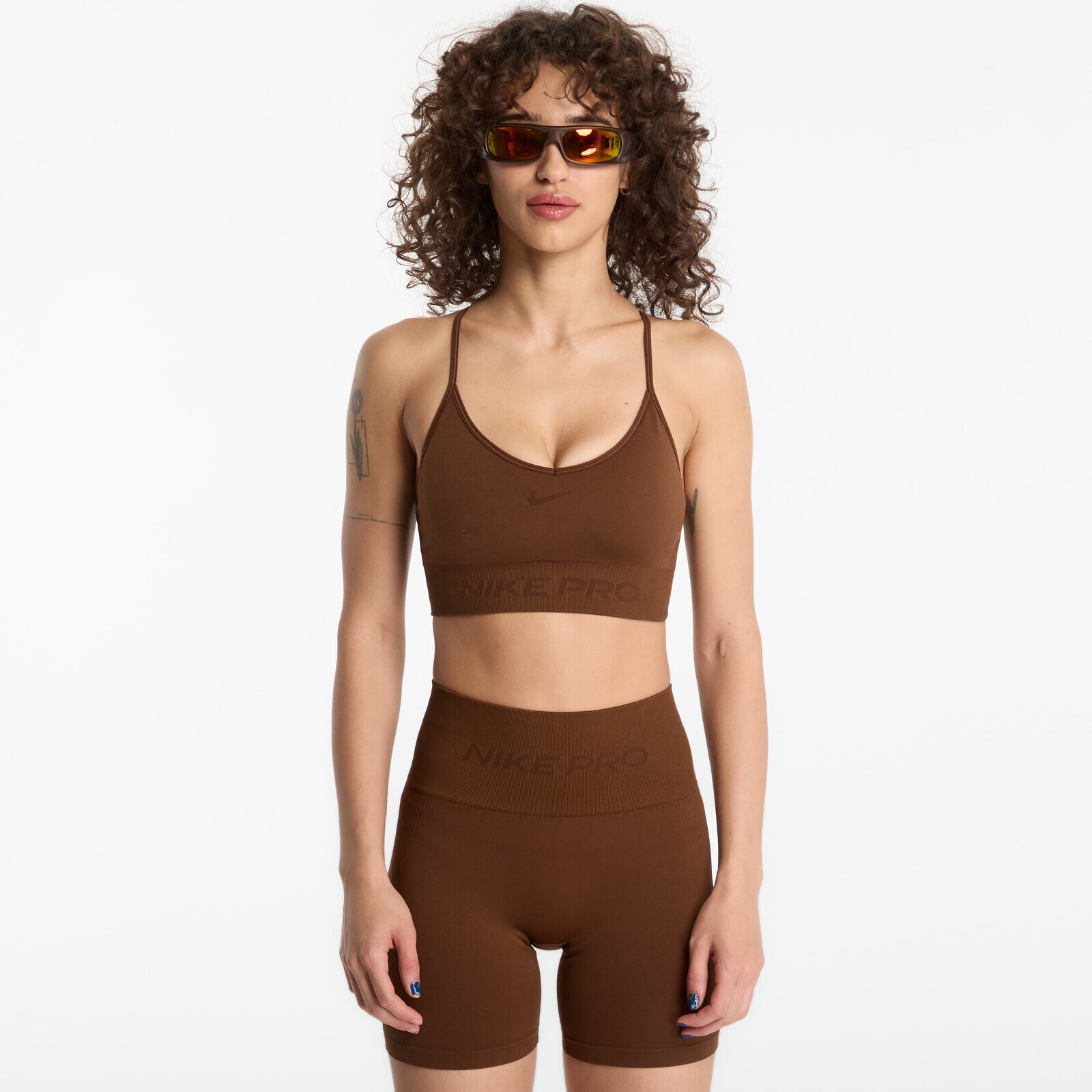 Nike Pro Seamless Light-Support Padded Sports Bra Cacao Wow S