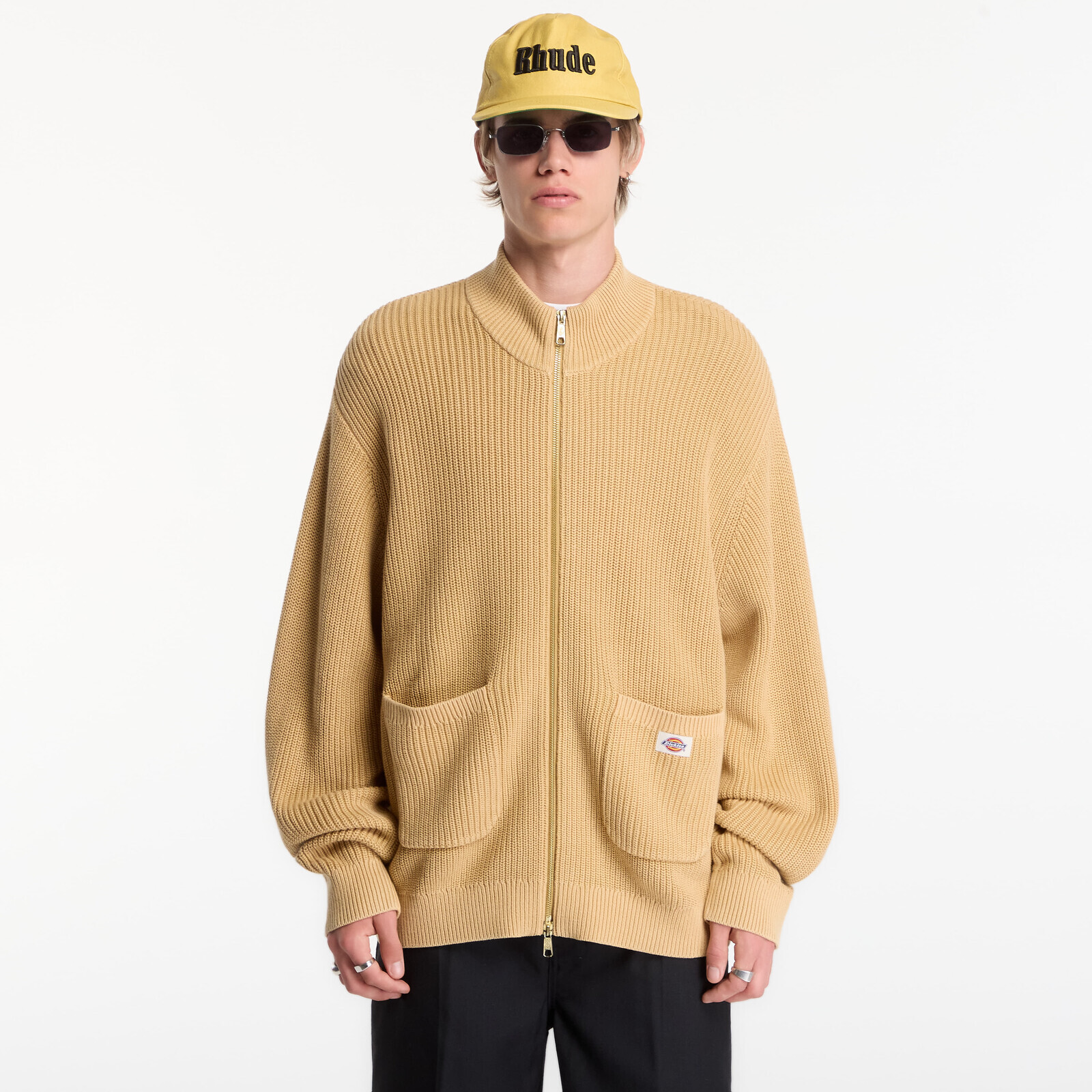 Sweater Dickies Fredonia Zipped Knit Sweater Yellow S