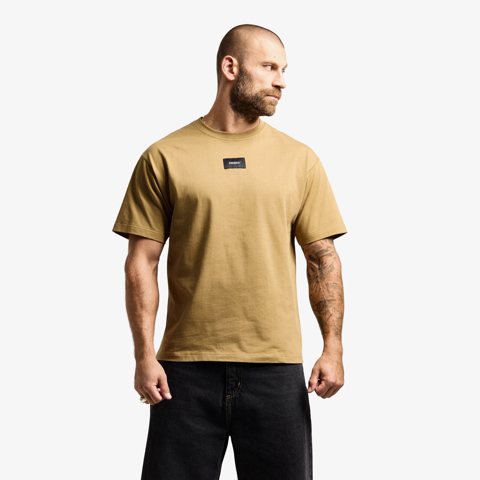 T-shirt Prosto T-shirt Jacquard Label Camel Beige M