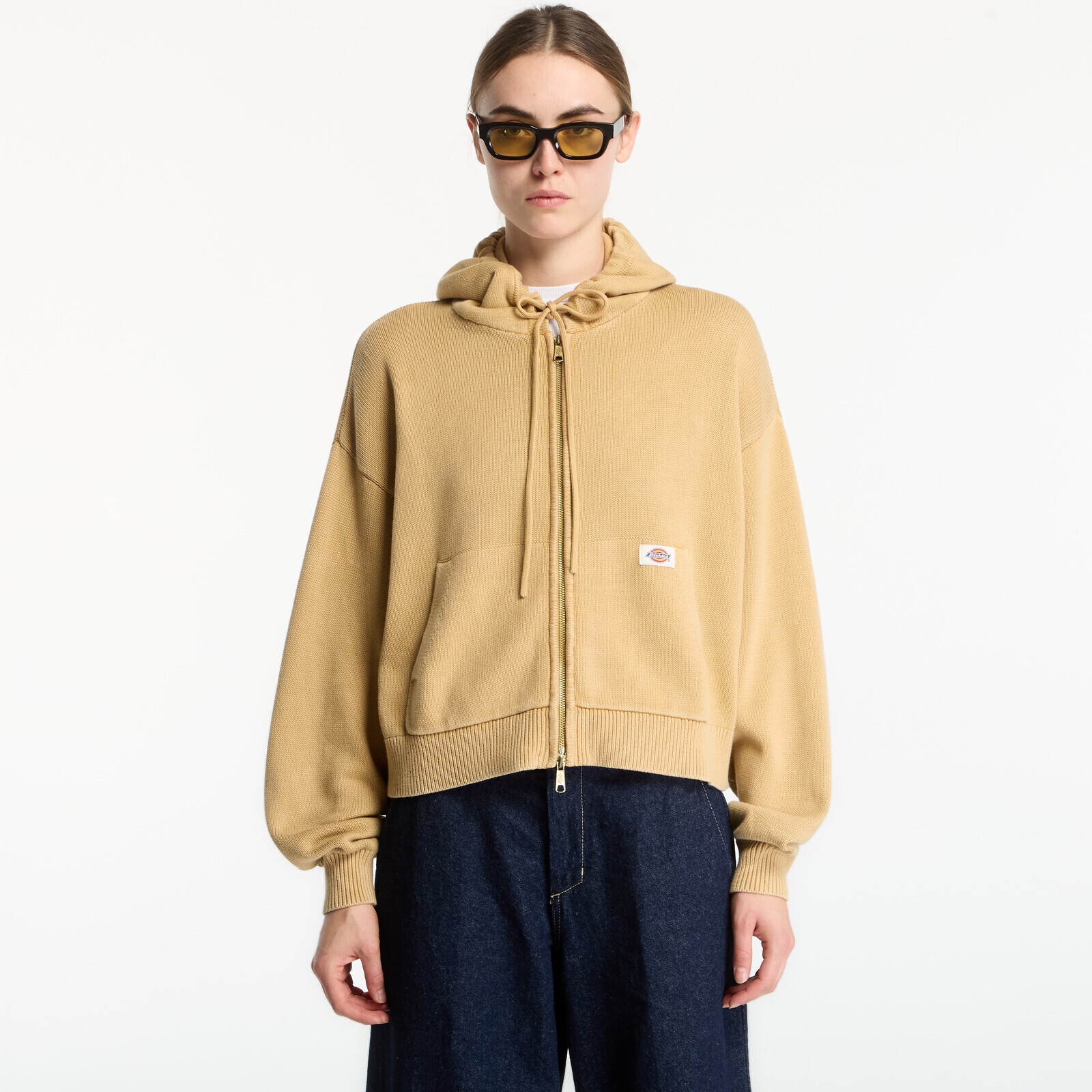 Sweater Dickies Fredonia Zipped Knit Bomber Beige XXS
