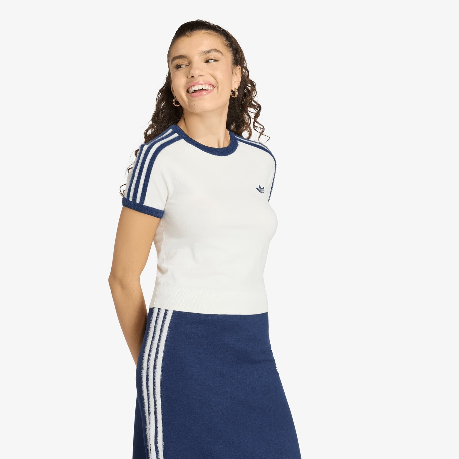 T-shirt adidas Knitted T-Shirt Cloud White/ Night Indigo L