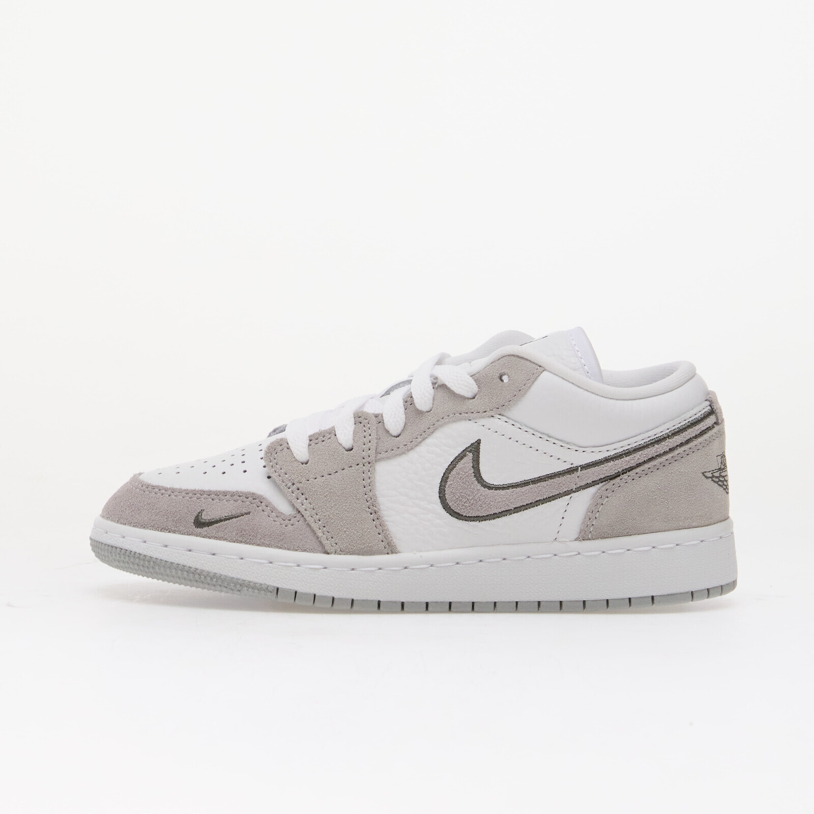 Air Jordan 1 Low SE Kids White/ Wolf Grey-Iron Grey 5Y