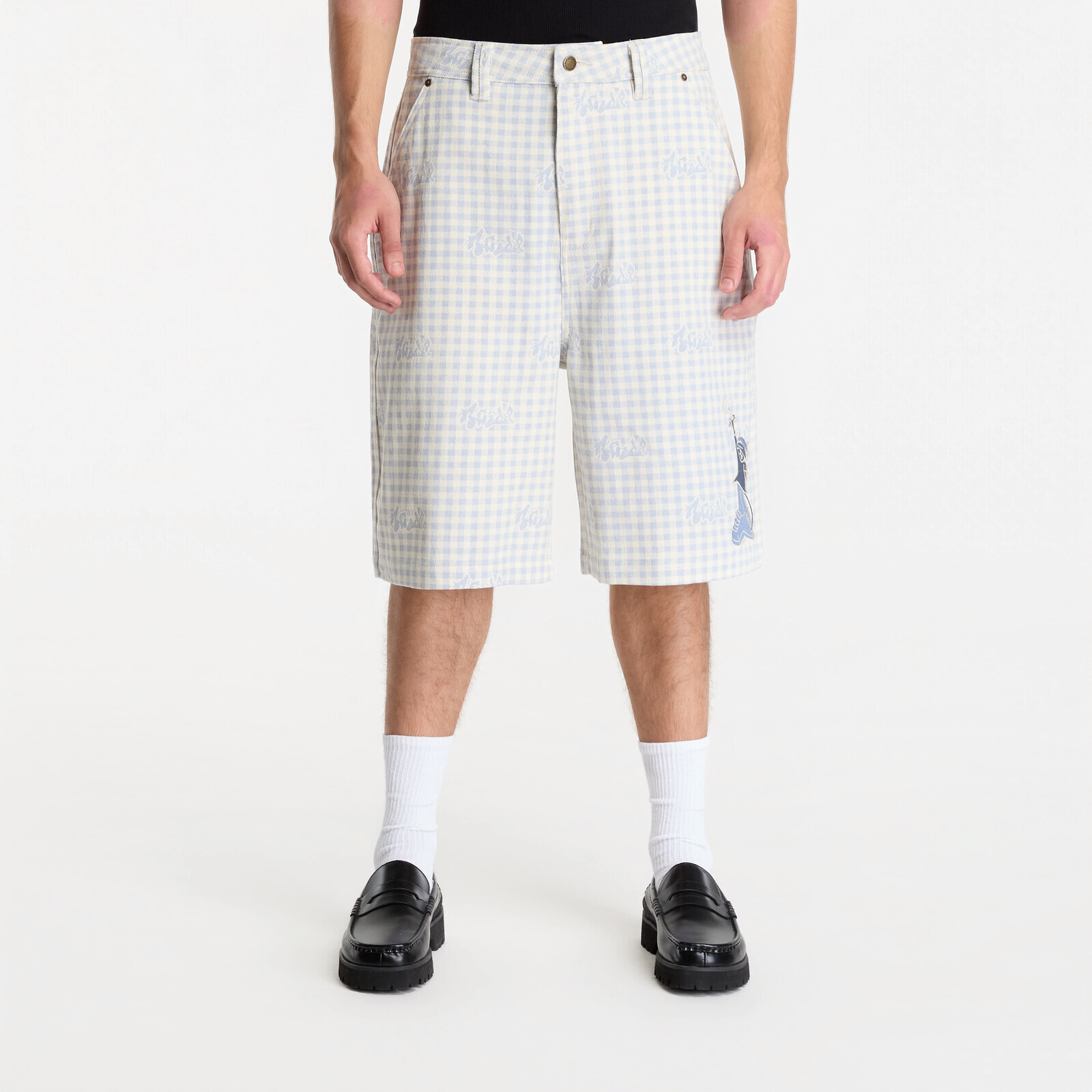 RIPNDIP Hard In Da Paint Wide Fit Shorts Light Blue Checker M